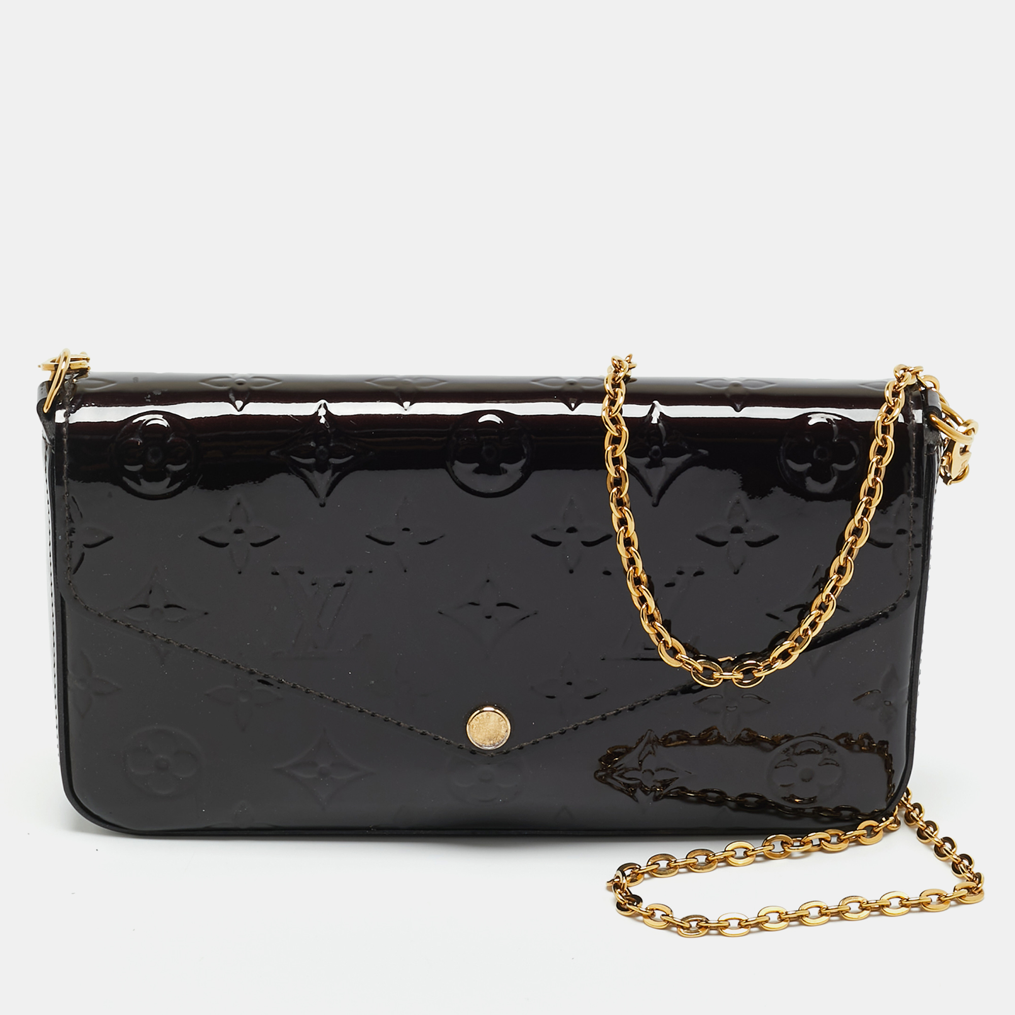 

Louis Vuitton Amarante Monogram Vernis Felicie Pochette, Burgundy