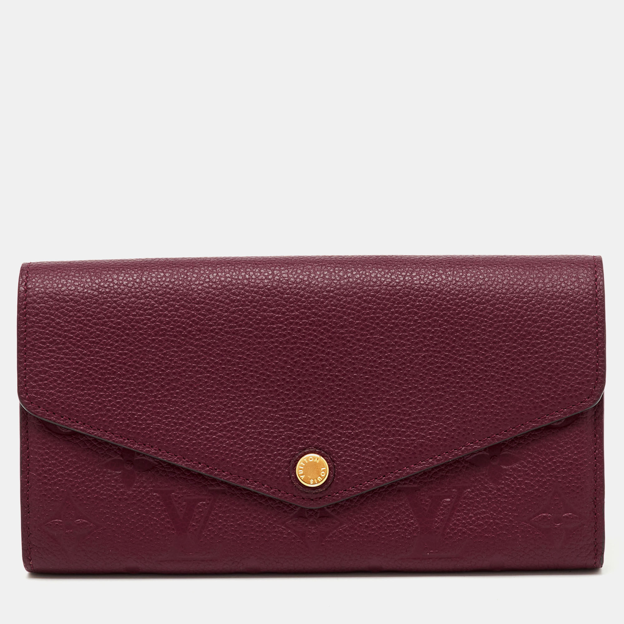 

Louis Vuitton Aurore Monogram Empreinte Leather Sarah Wallet, Red