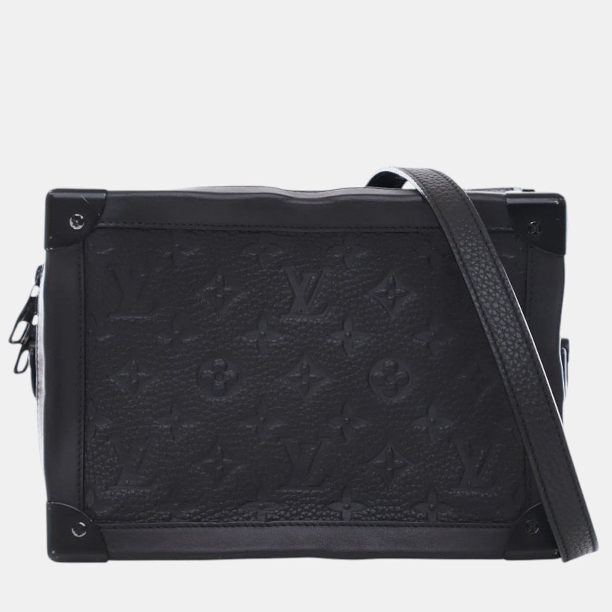 Pre-owned Louis Vuitton Black Monogram Taurillon Solar Ray Soft Trunk