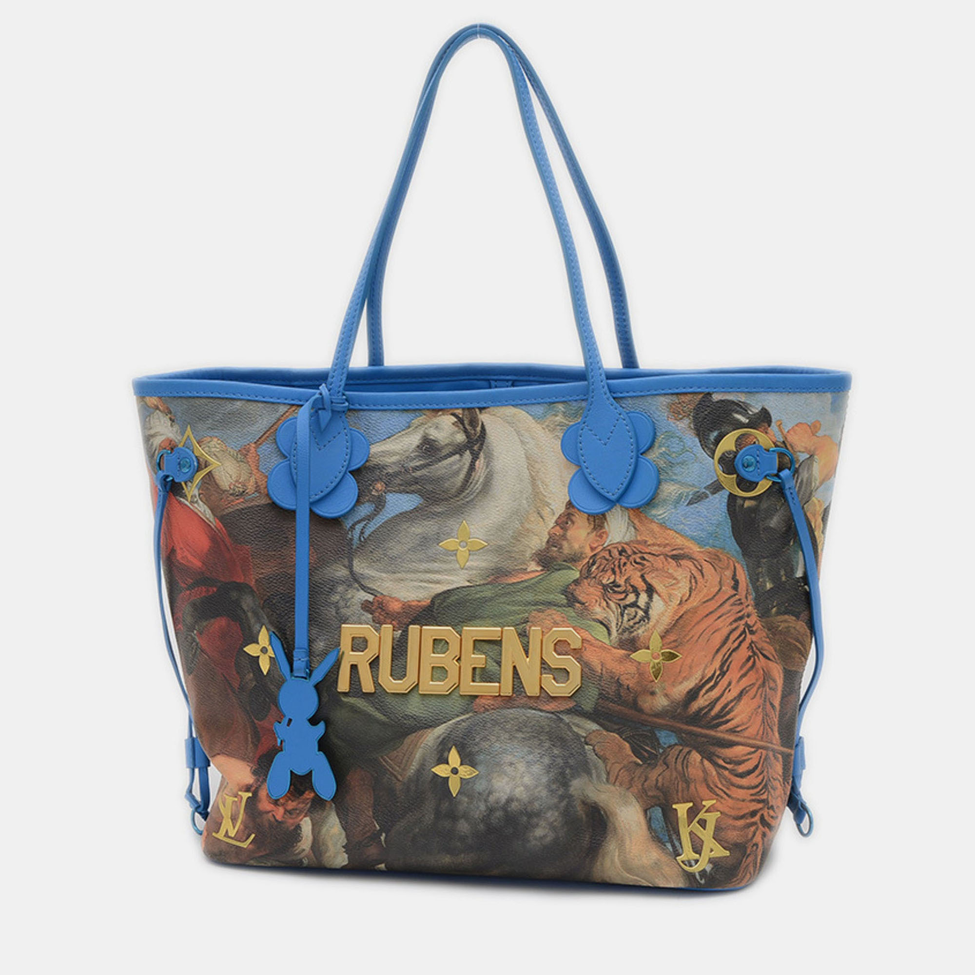Pre-owned Louis Vuitton Masters Collection Neverfull Mm Rubens Blue Coated Canvas Tote Bag