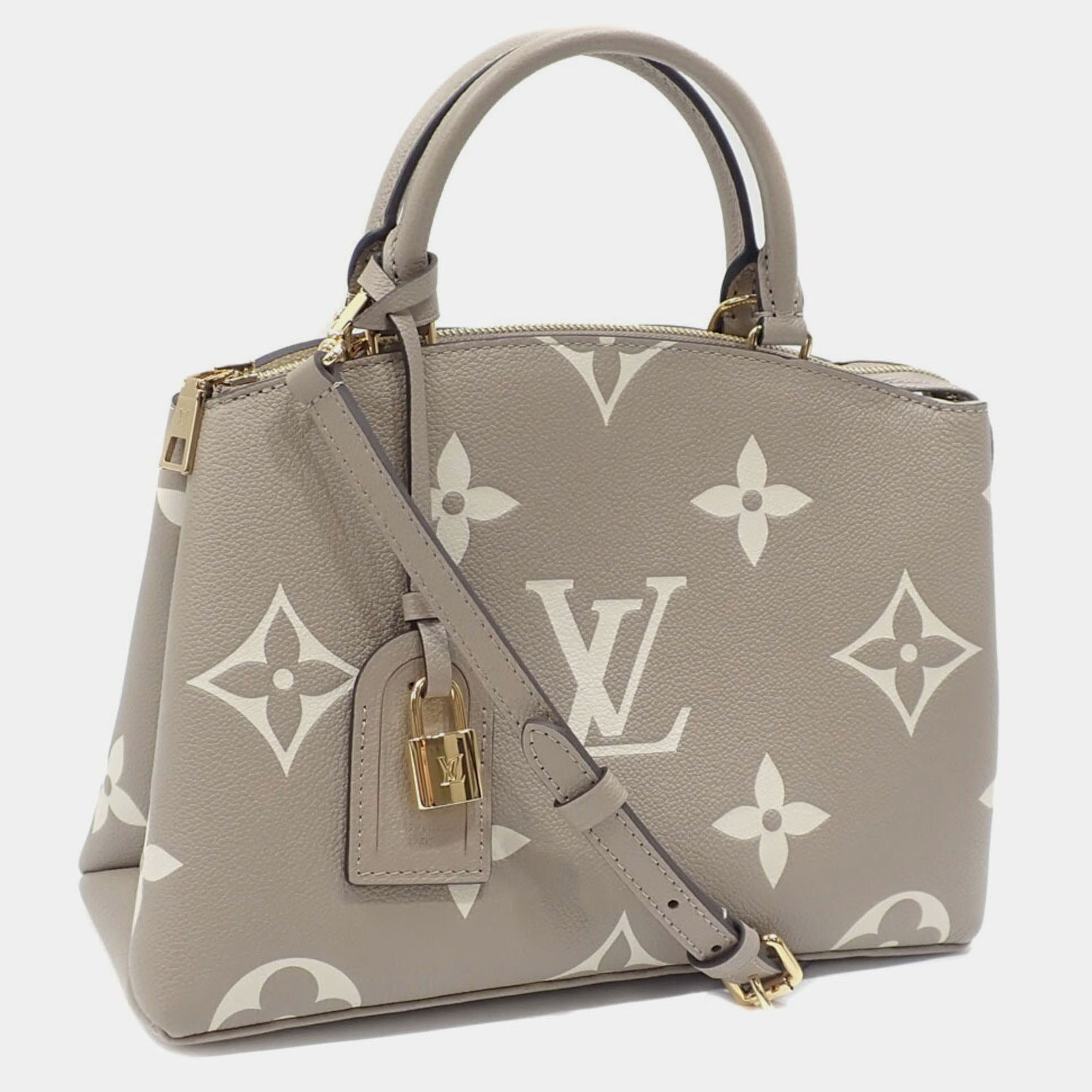 

Louis Vuitton Petit Palais Tourterelle Monogram Empreinte Leather Handbag, Beige