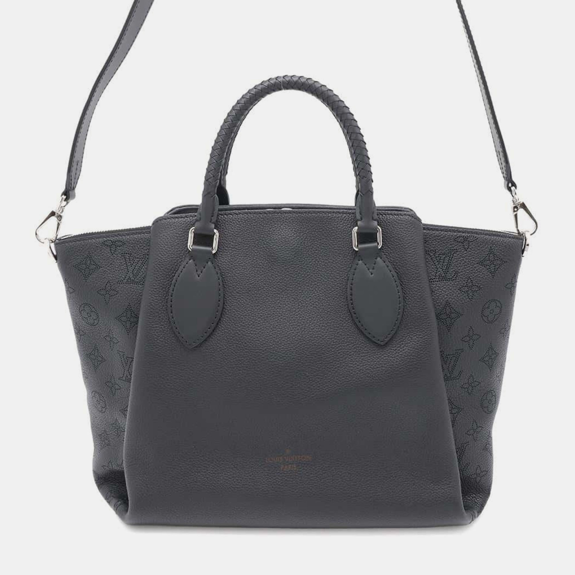 

Louis Vuitton Haumea Galet Monogram Mahina Leather Tote Bag, Black