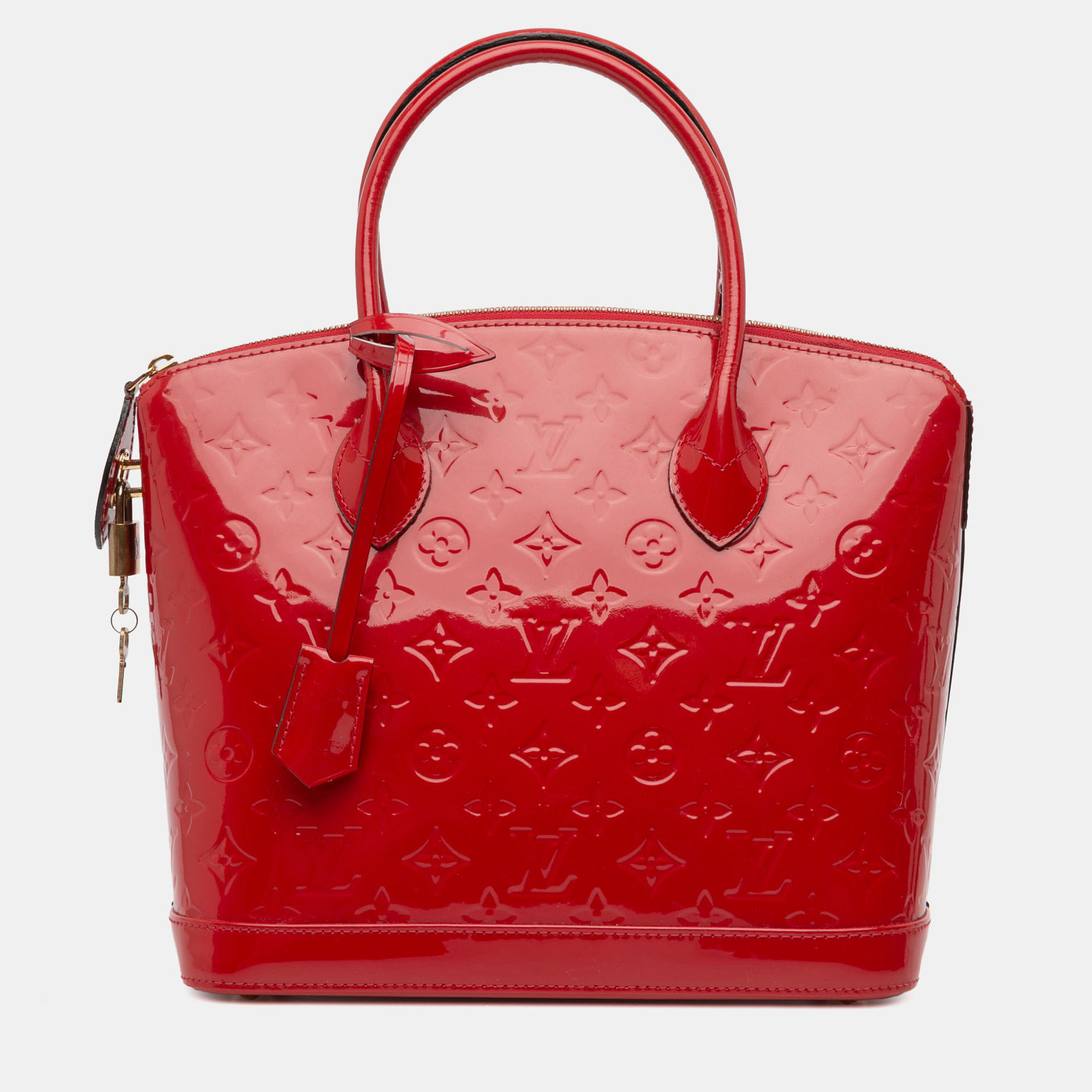 

Louis Vuitton Red Leather Monogram Vernis Lockit PM