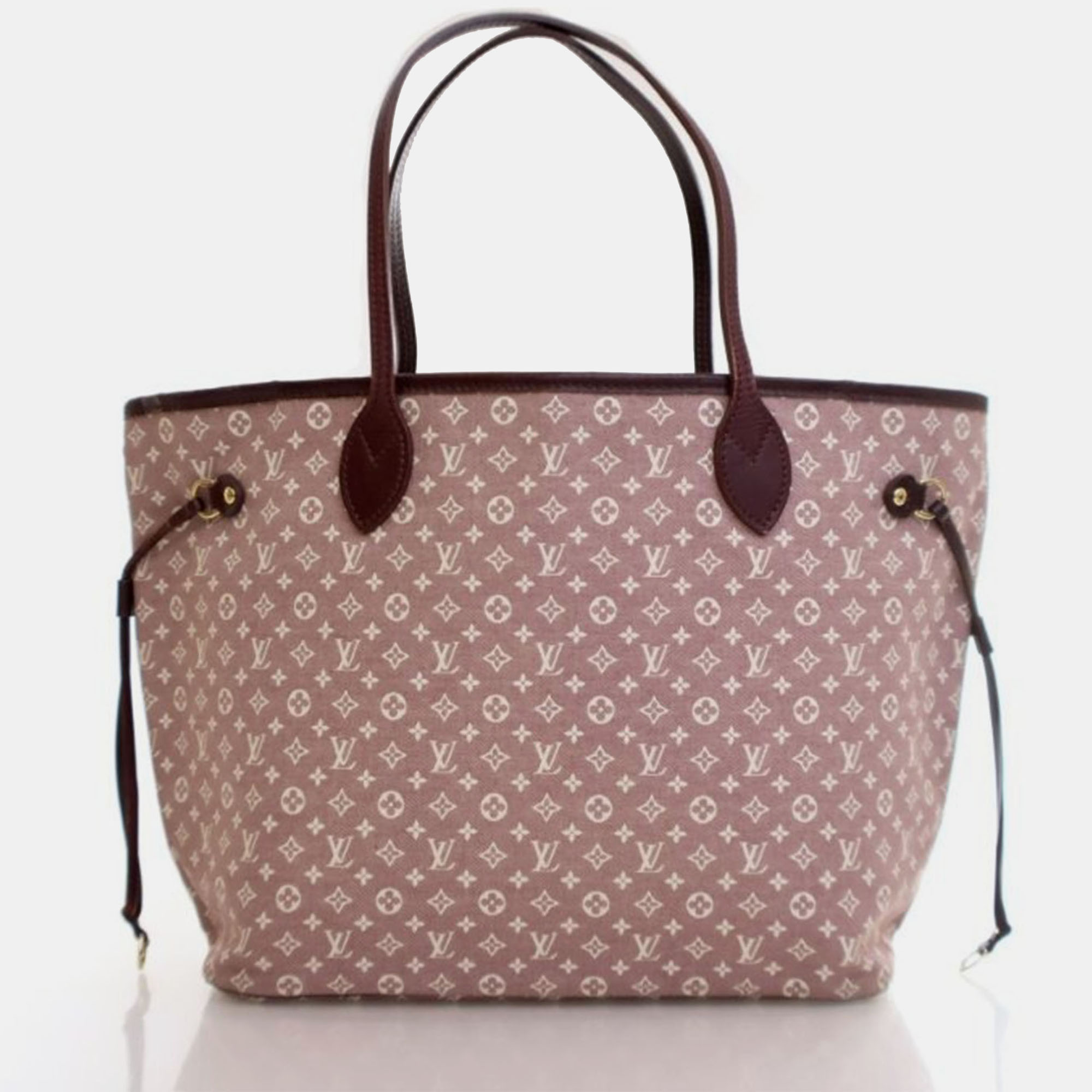 Pre-owned Louis Vuitton Monogram Mini Lin Neverfull Mm In Pink
