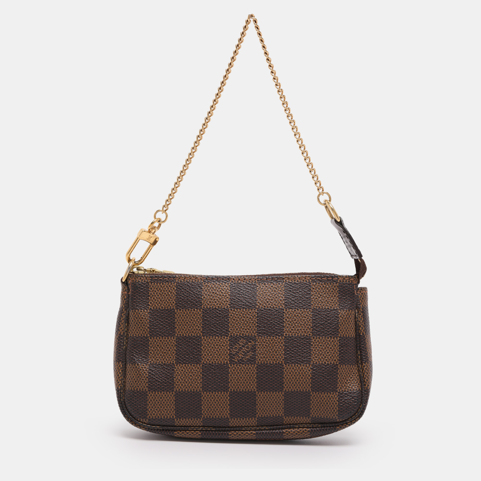 

Louis Vuitton Damier Ebene Canvas Mini Pochette Accessoires Bag, Brown