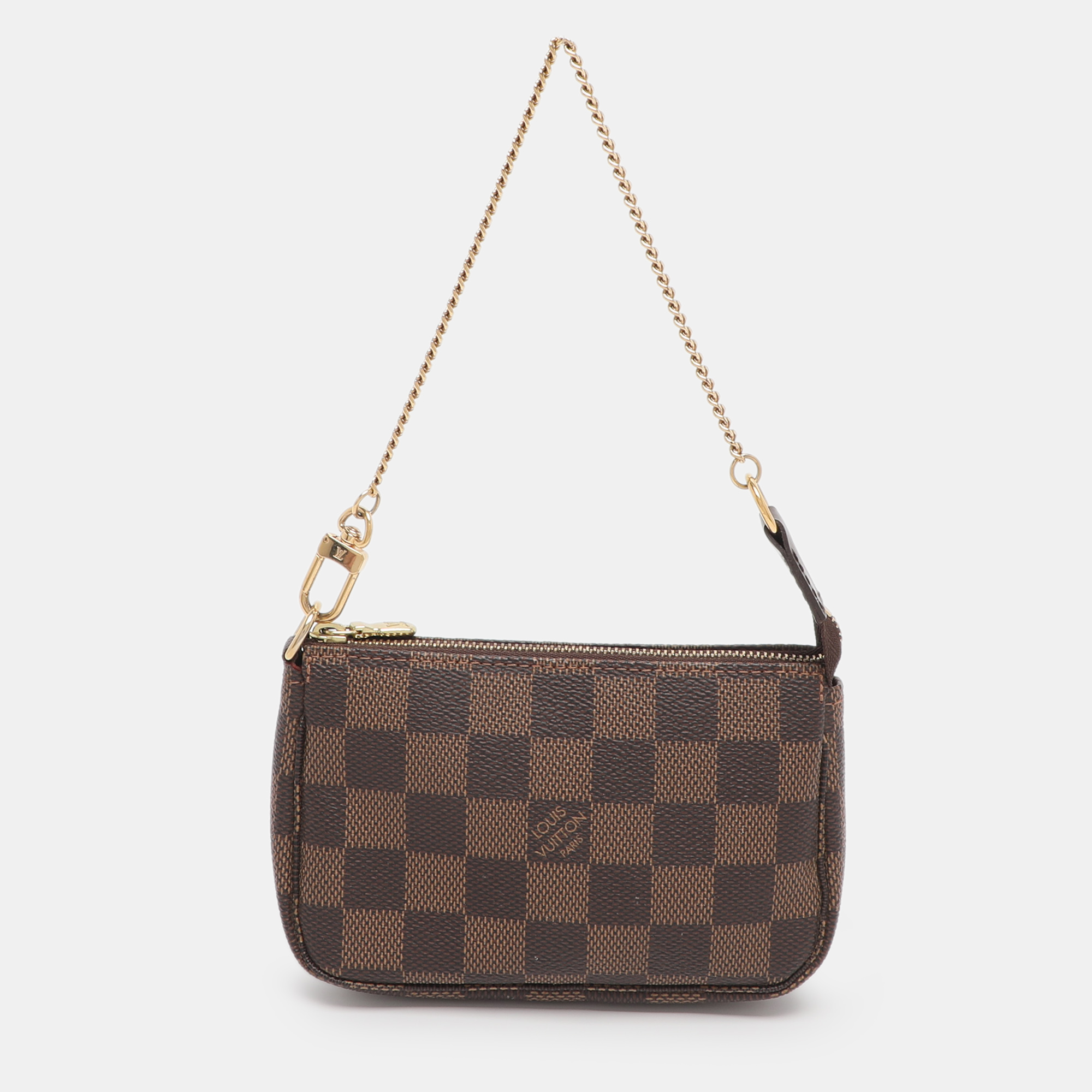 

Louis Vuitton Damier Ebene Canvas Mini Pochette Accessoires Bag, Brown