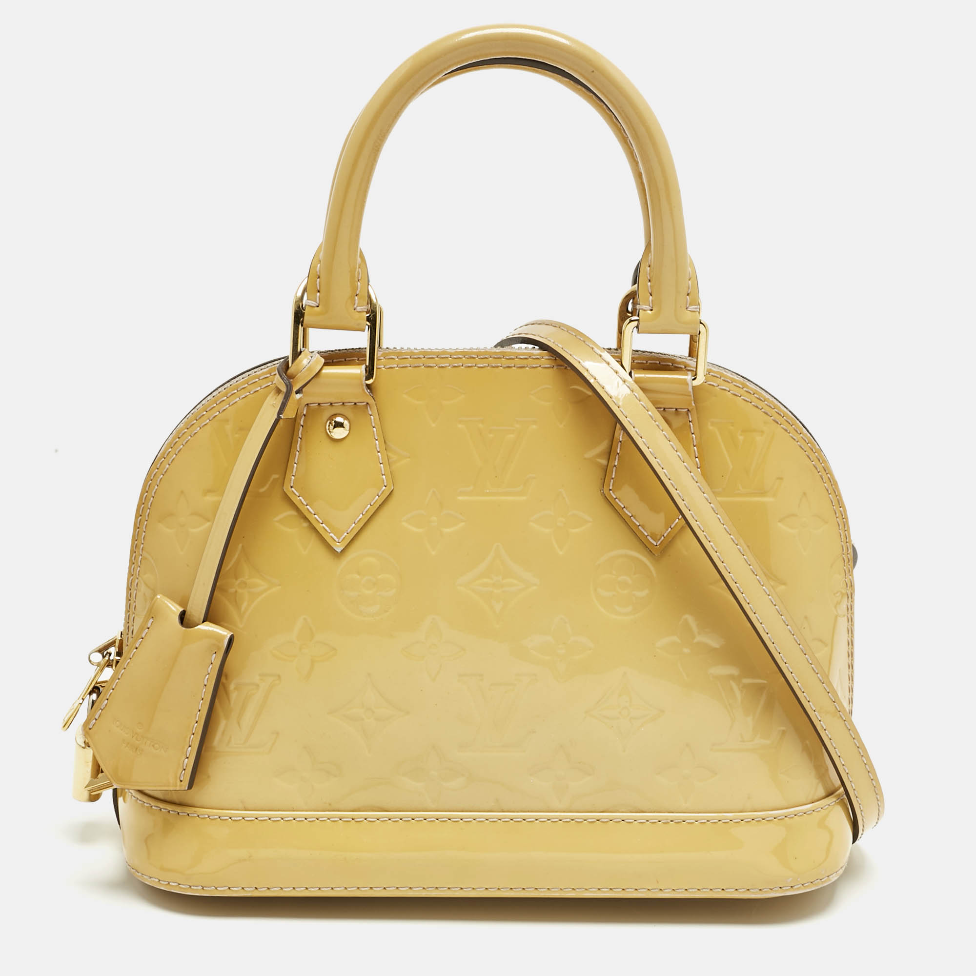 

Louis Vuitton Jaune Passion Monogram Vernis Alma BB Bag, Yellow