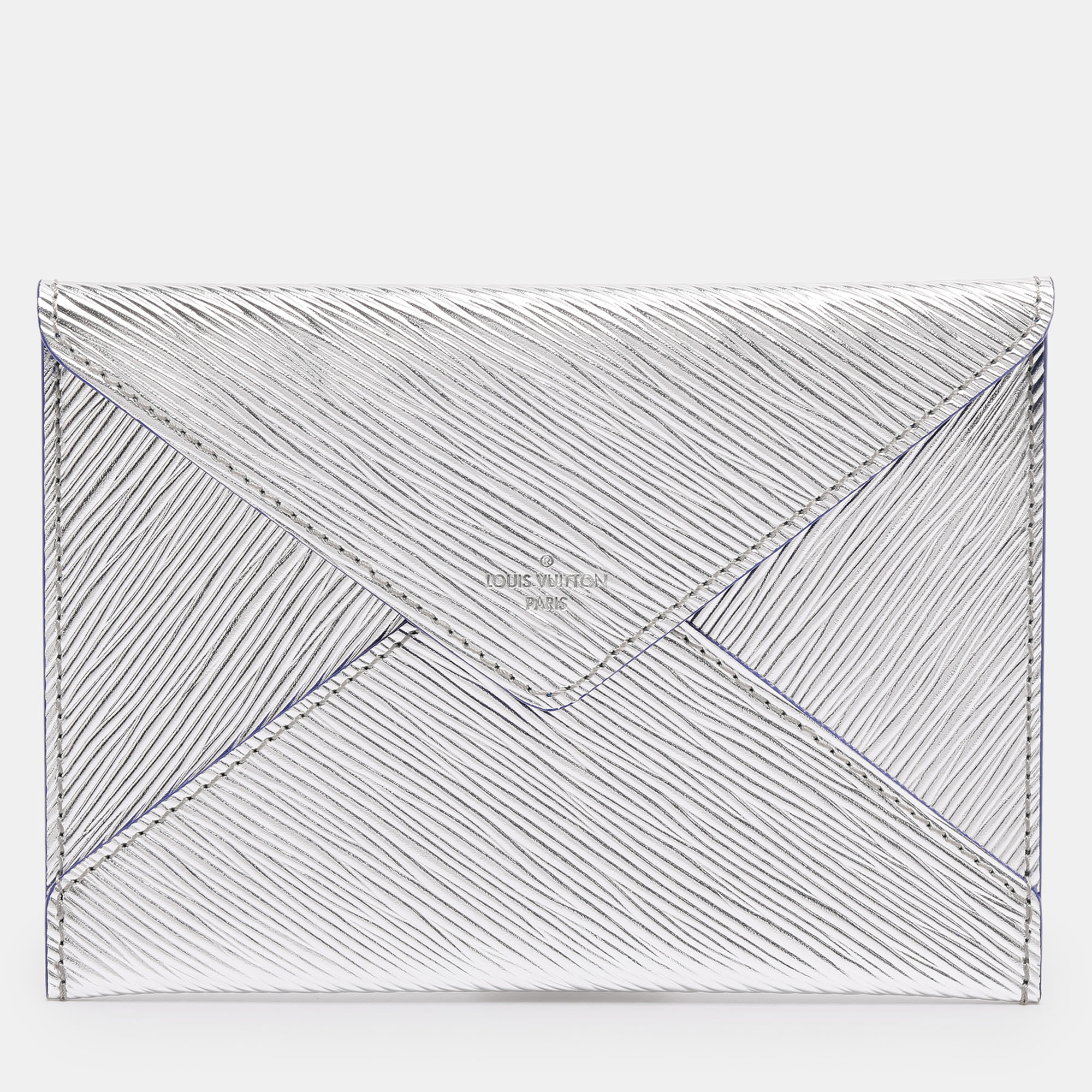 Pre-owned Louis Vuitton Silver Epi Leather Invitation Envelope Clutch