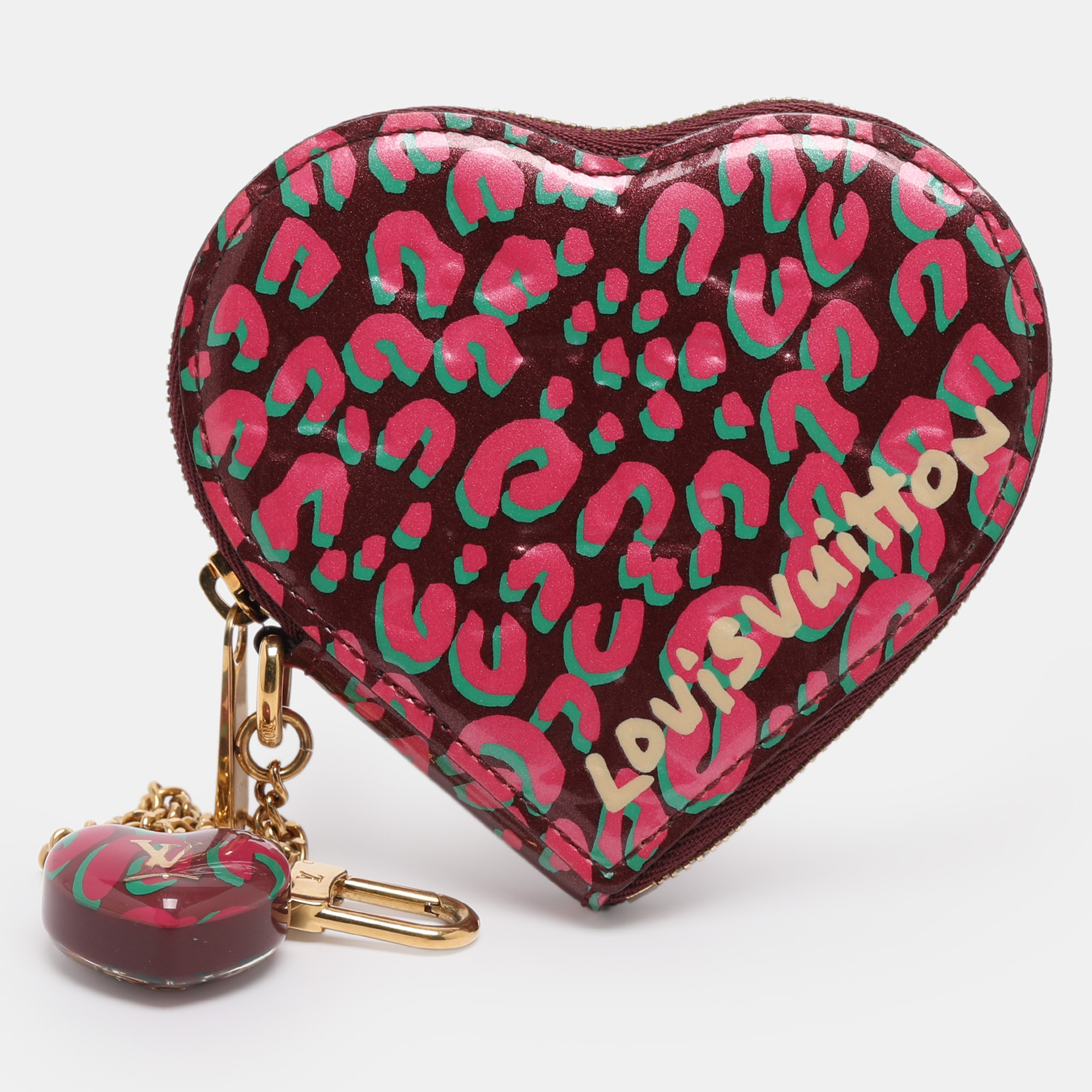 

Louis Vuitton Vernis Leather Limited Edition Stephen Sprouse Heart Coin Purse, Multicolor