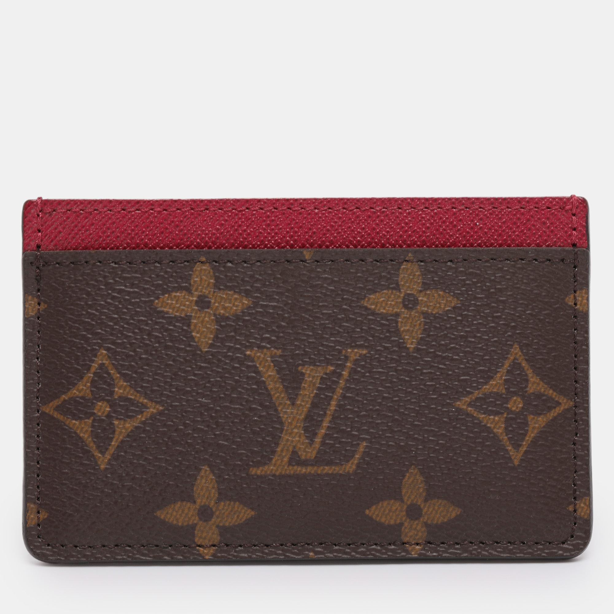 Pre-owned Louis Vuitton Fuchsia Monogram Canvas Card Holder In Pink