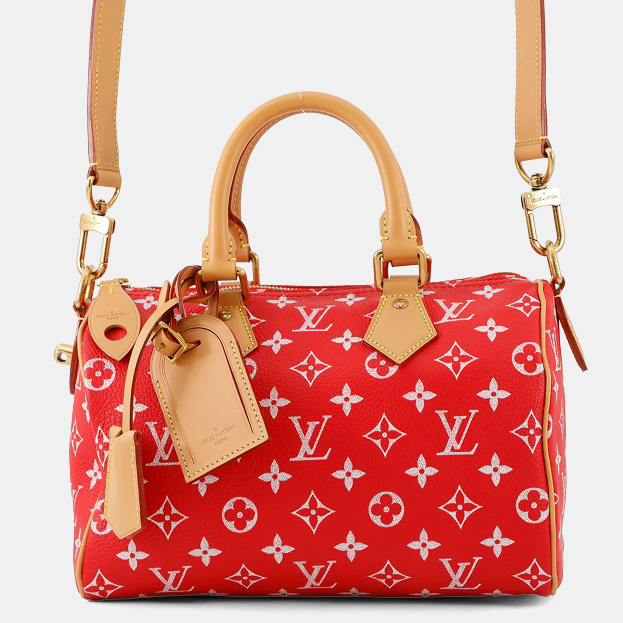 

Louis Vuitton Speedy P9 Bandouliere Red Calf Leather Monogram Size