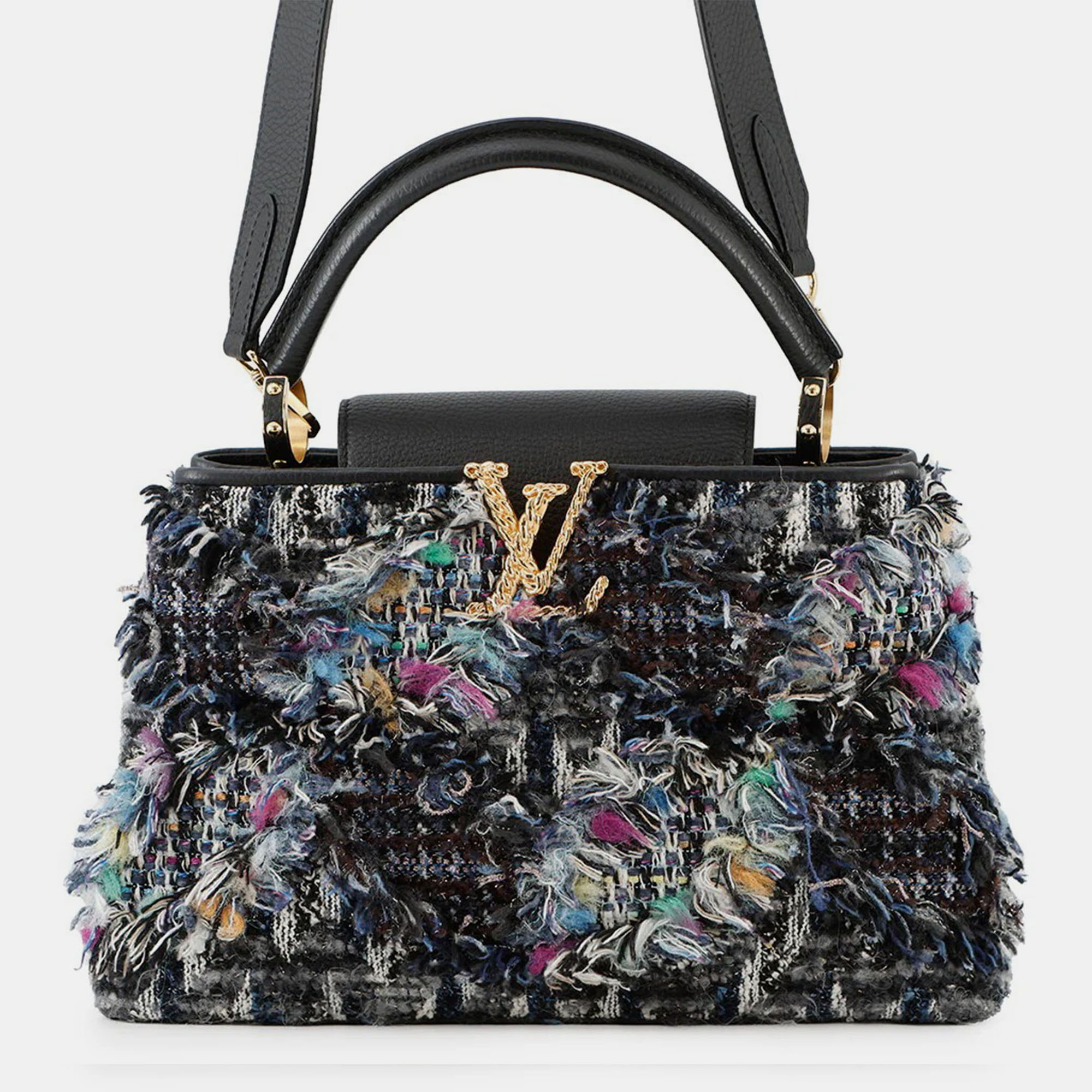 

Louis Vuitton Capucines Noir Tweed Size MM, Black