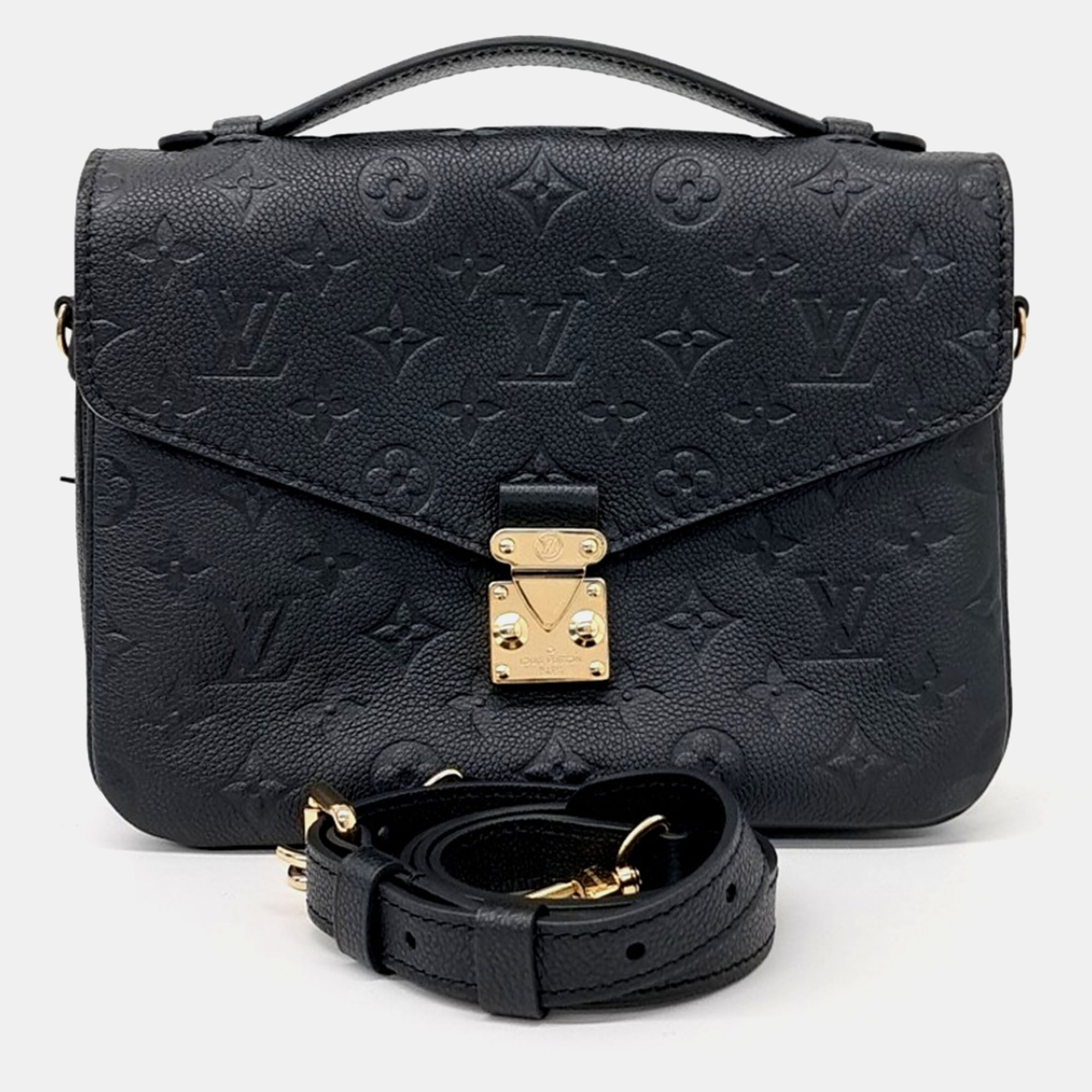

Louis Vuitton Black Leather Empreinte Pochette Metis