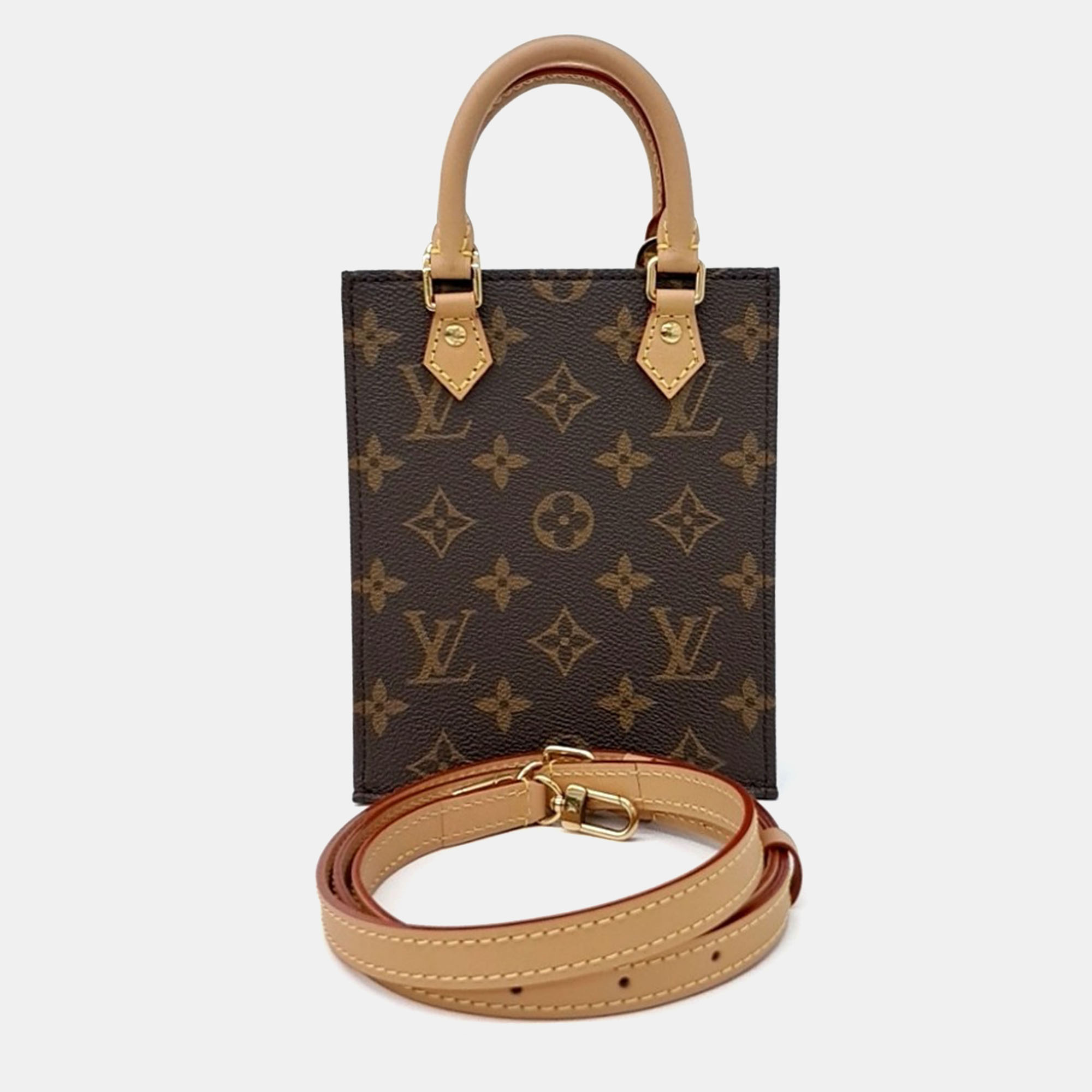 

Louis Vuitton Monogram Petit Sac Plat, Brown