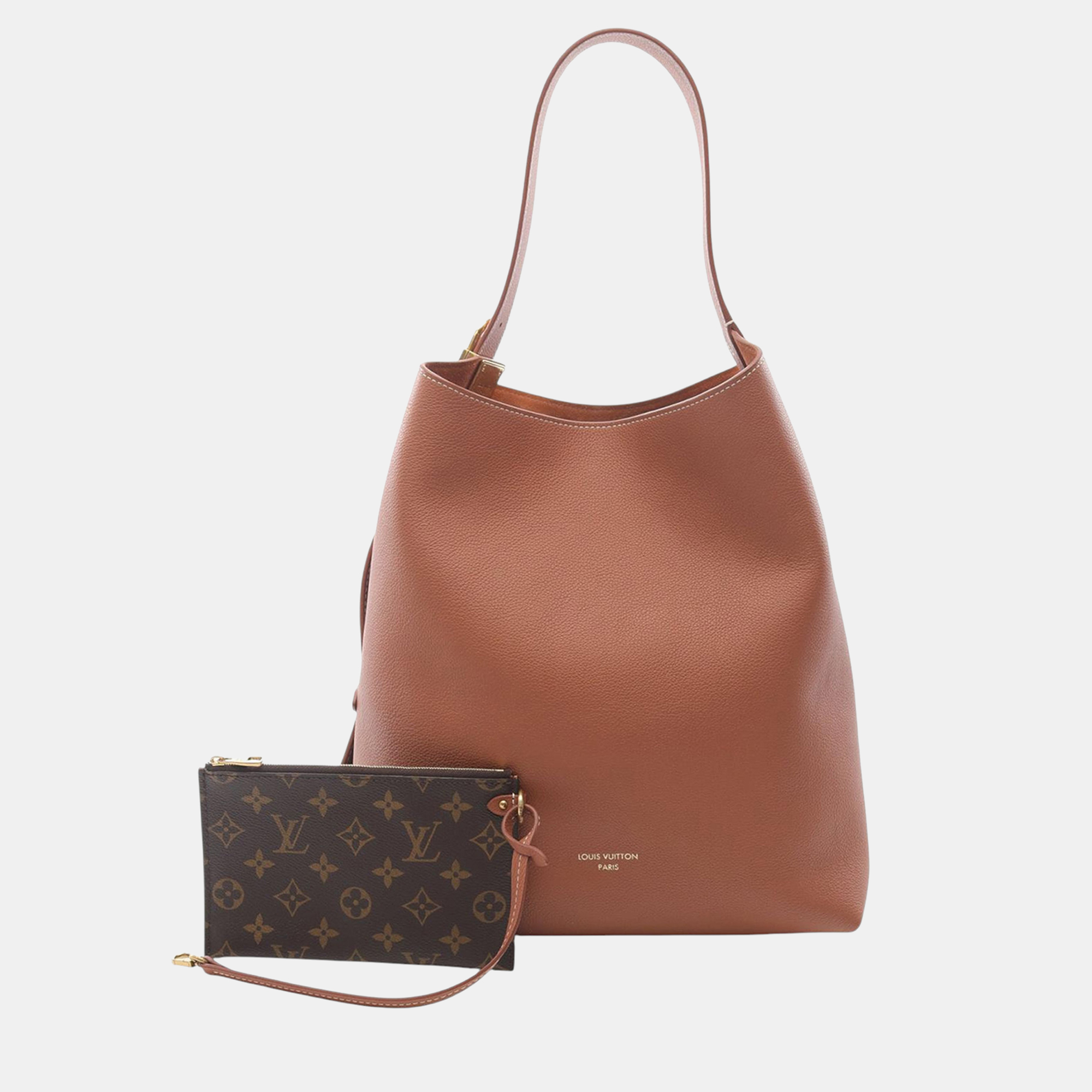 

Louis Vuitton Brown Grained Calfskin Low Key Hobo MM