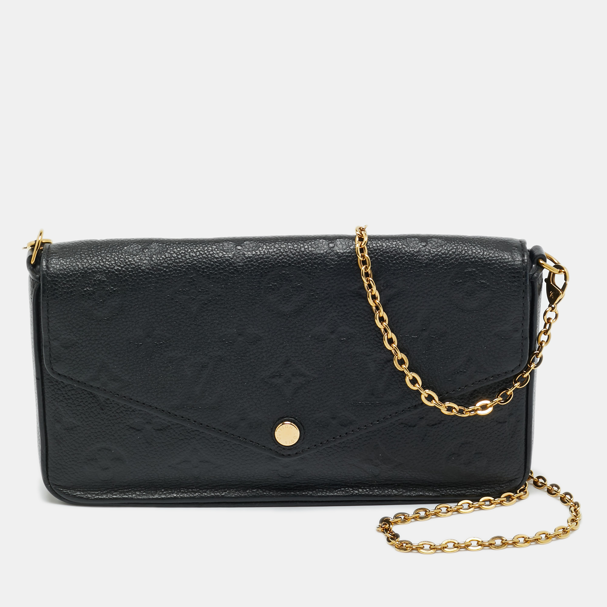 

Louis Vuitton Black Monogram Empreinte Leather Pochette Felicie Bag