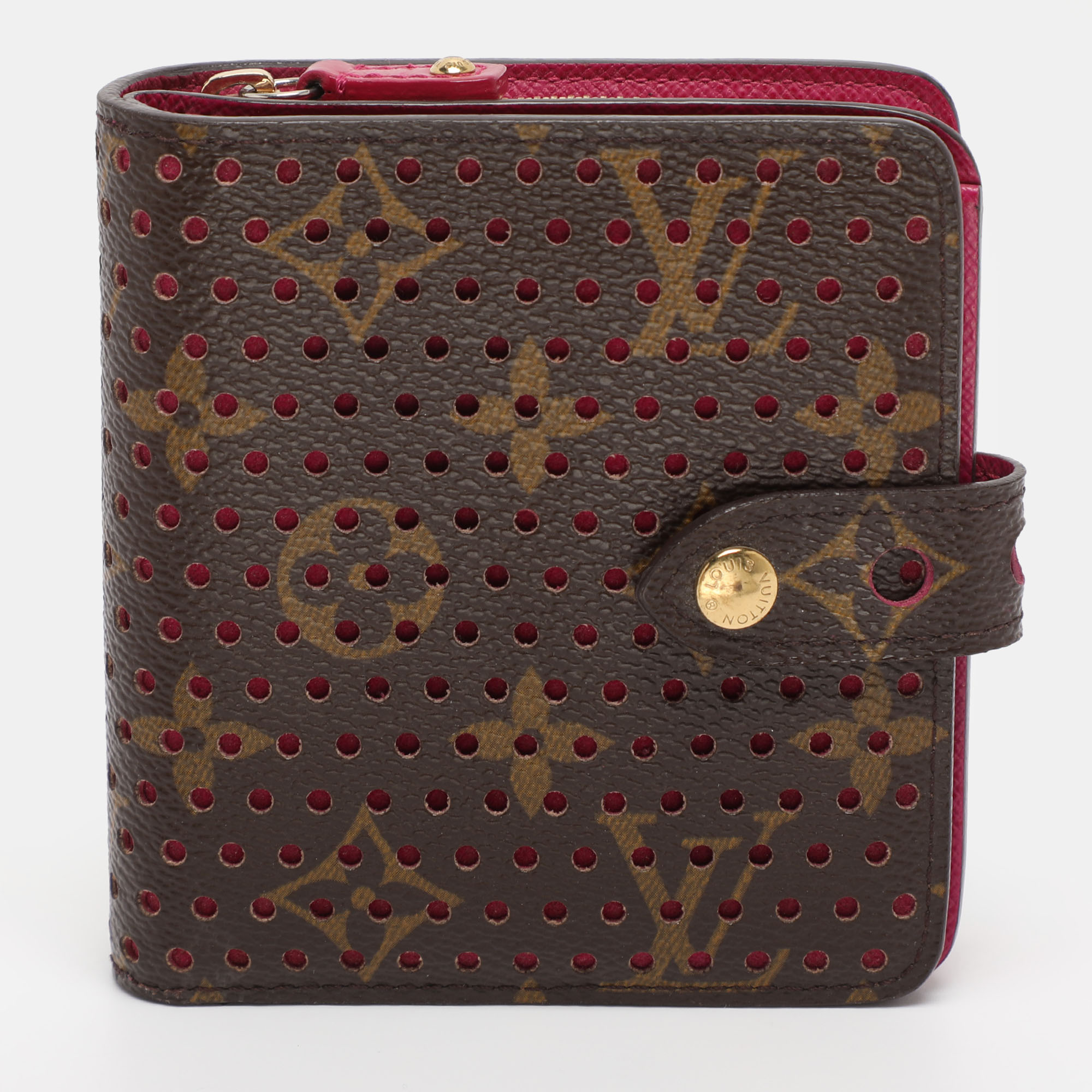 Pre-owned Louis Vuitton Monogram Perforated Canvas Limited Edition Wallet In Brown
