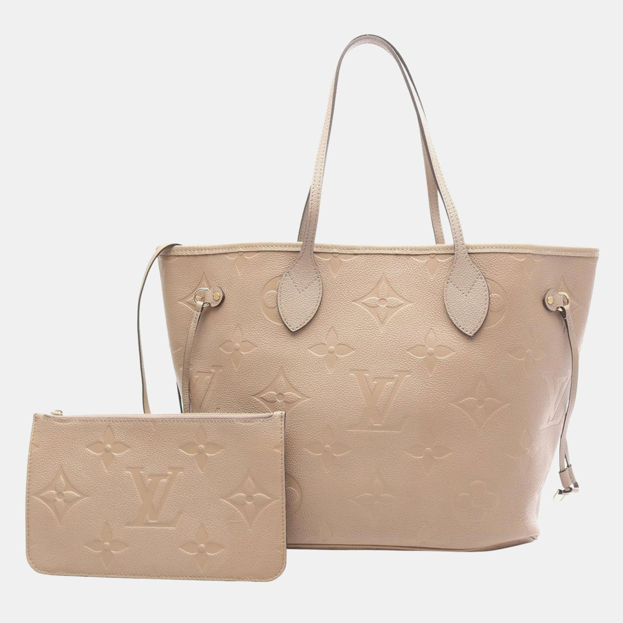 

Louis Vuitton Neverfull MM Beige Monogram Empreinte Leather Tote Bag
