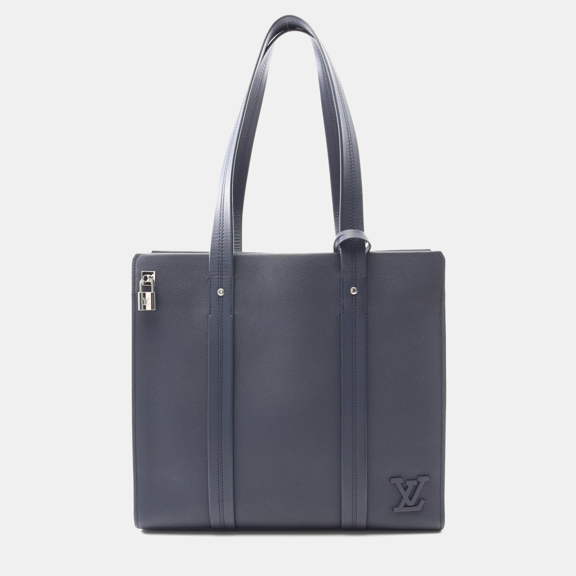 Pre-owned Louis Vuitton Aerogram Navy Blue Leather Tote Bag