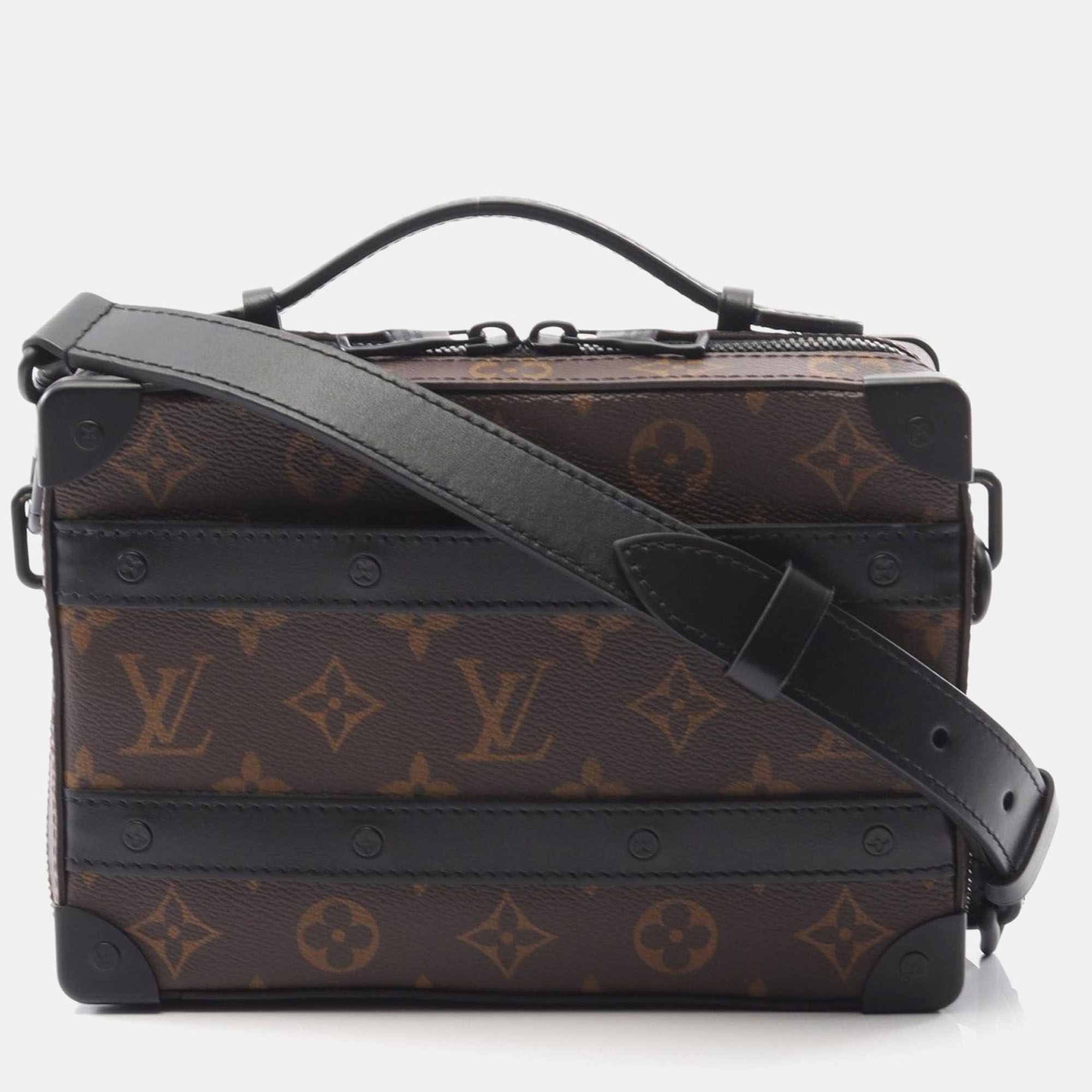 

Louis Vuitton Handle Soft Trunk Macassar Monogram Canvas Crossbody Bag, Black