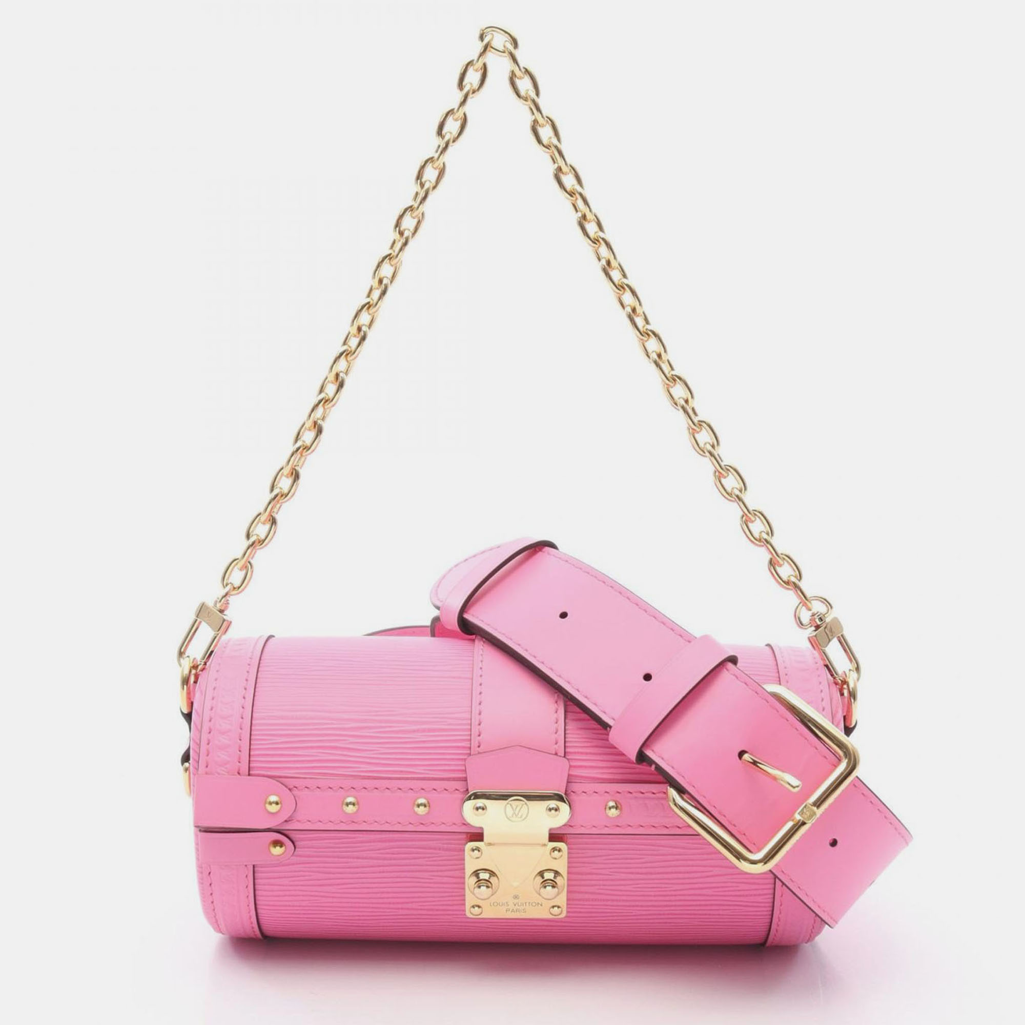 

Louis Vuitton Bella Pink Mahina Calfskin Leather Shoulder Bag