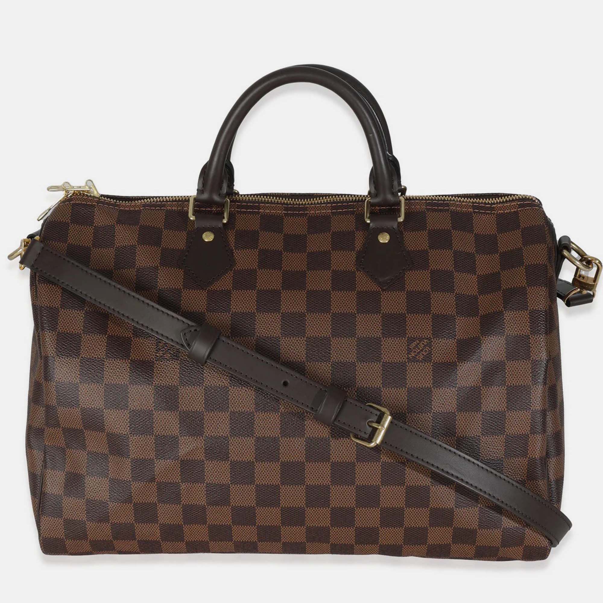 

Louis Vuitton Damier Ebene Canvas Speedy Bandouliere 35, Brown