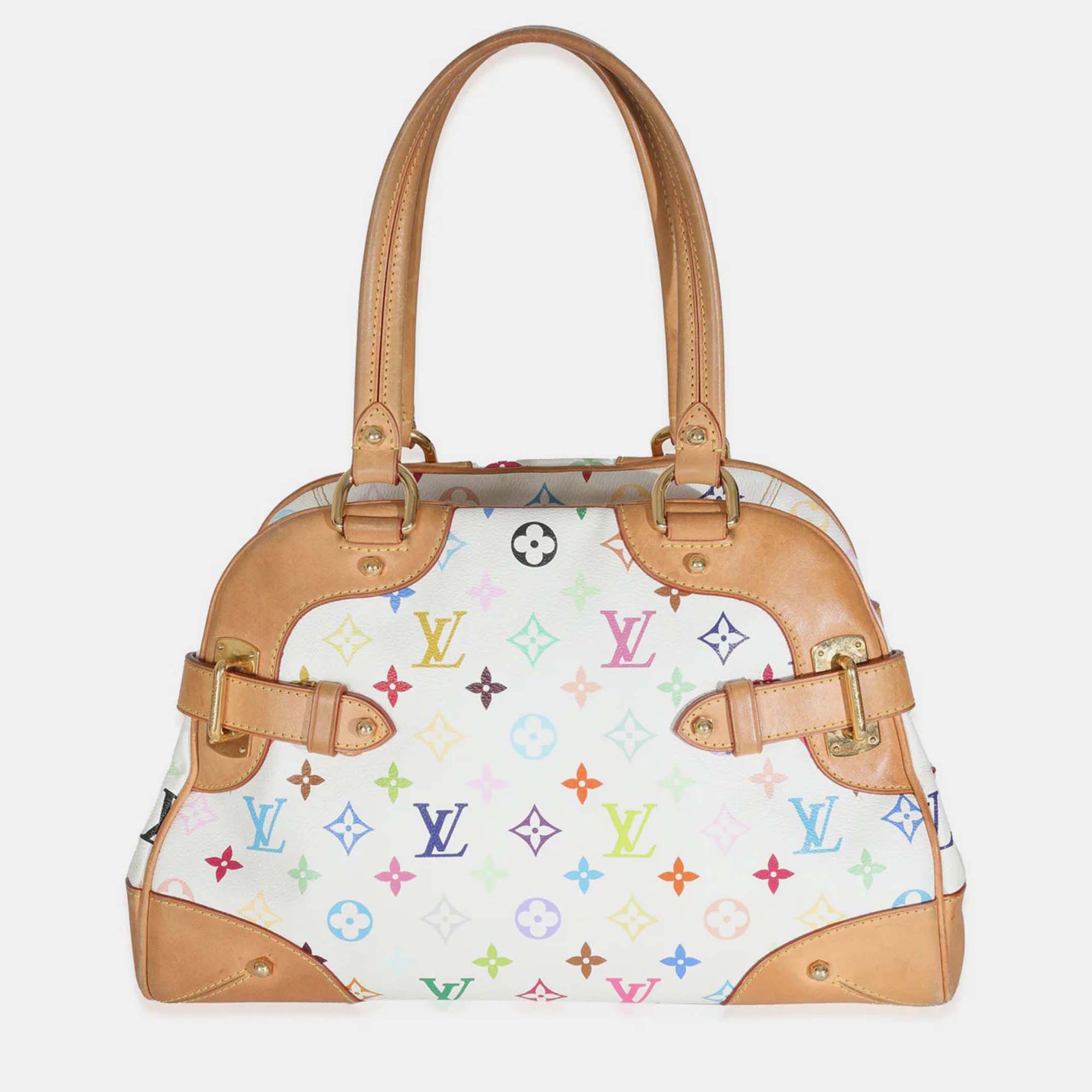 

Louis Vuitton White Monogram Multicolor Canvas Claudia