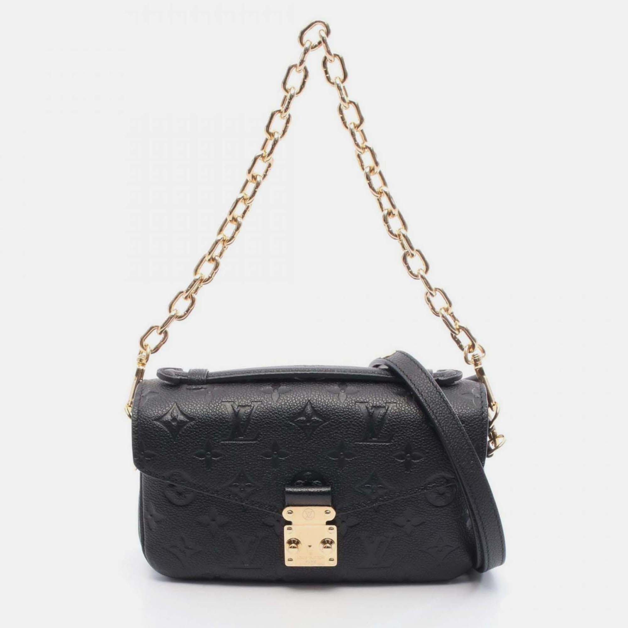 

Louis Vuitton Metis East West Pochette Handbag In Monogram Empreinte Leather Black