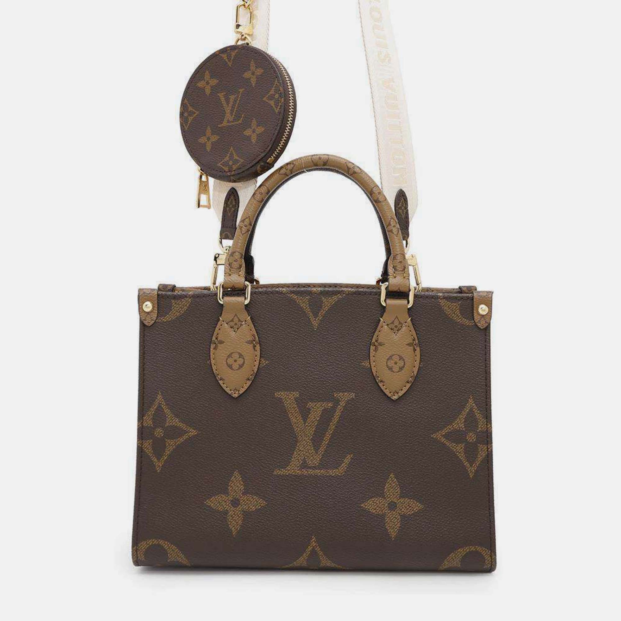

Louis Vuitton Handbag Monogram Reverse Giant On-The-Go Pm, Brown