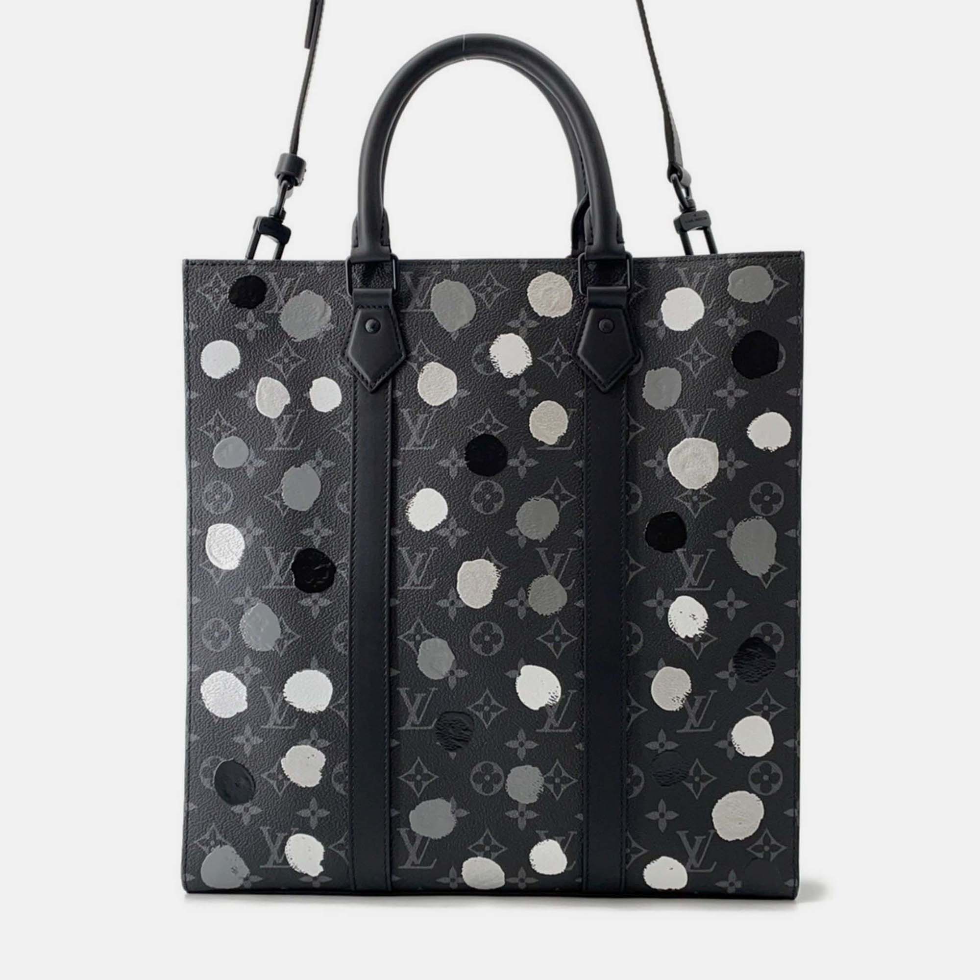 

Louis Vuitton Monogram Eclipse Handbag With Painted Dots Lv X Yk Sac Plat Black