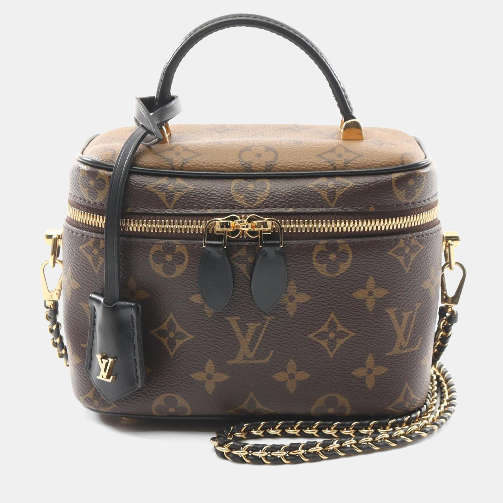 

Louis Vuitton Vanity Nv Pm Monogram Reverse Handbag Coated Canvas Leather Brown Black