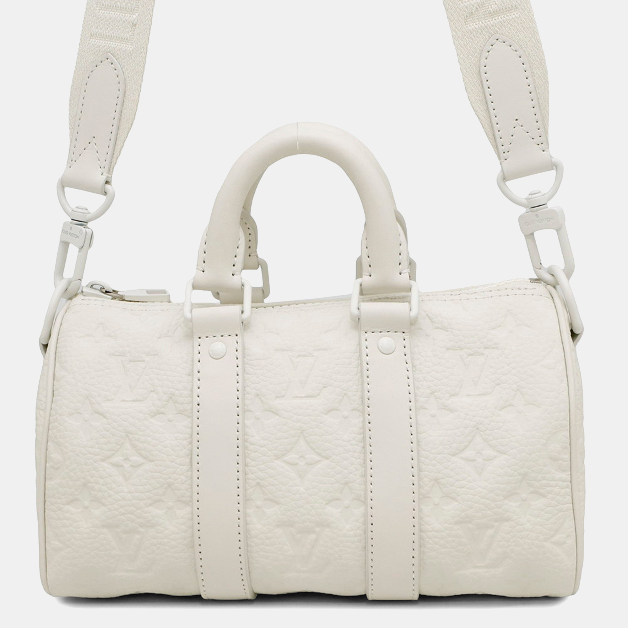 

Louis Vuitton Handbag Monogram Taurillon Keepall Bandouliere 25 White