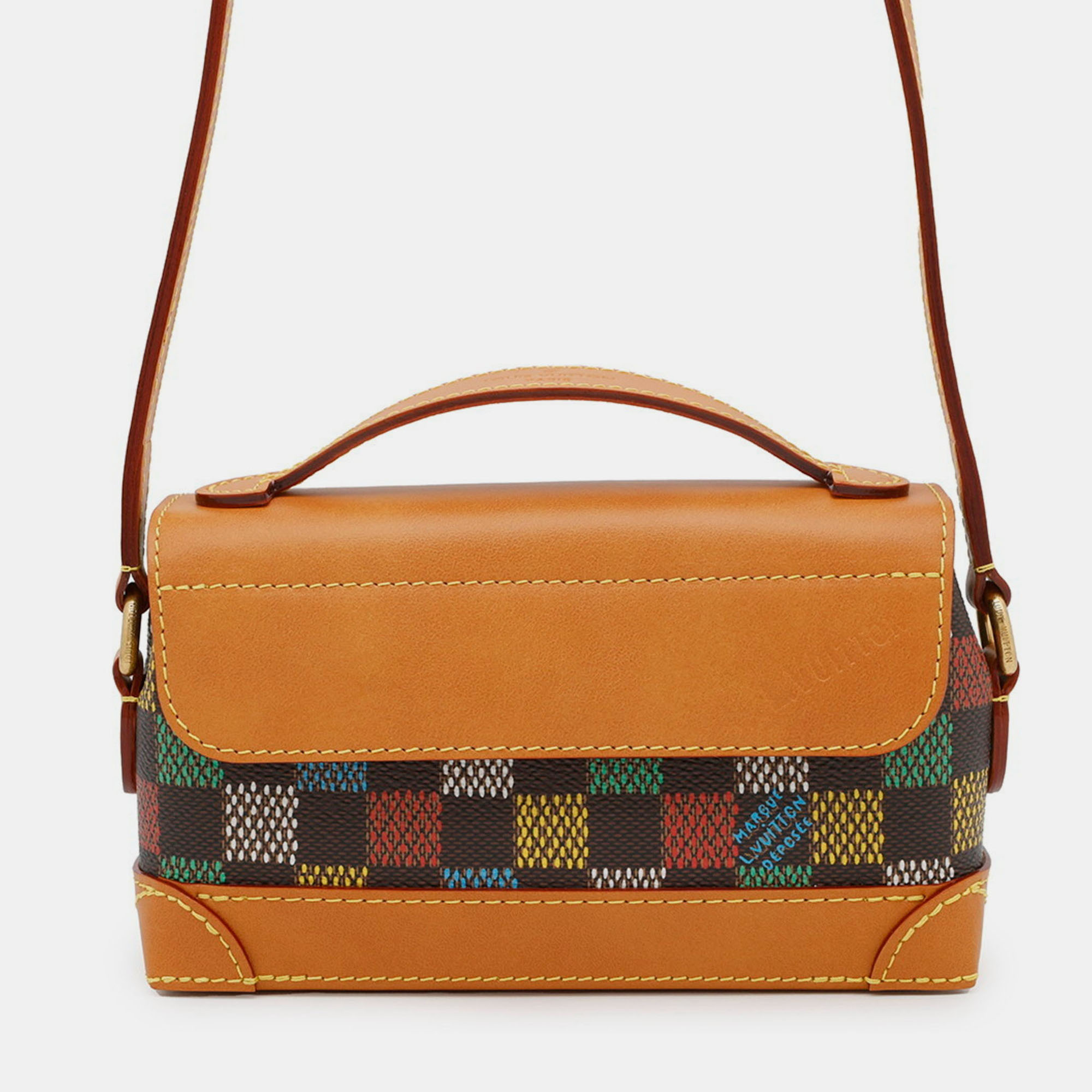 Pre-owned Louis Vuitton Lv Bird Damier Ebene Steamer East-west Wearable Wallet Shoulder Bag In Brown