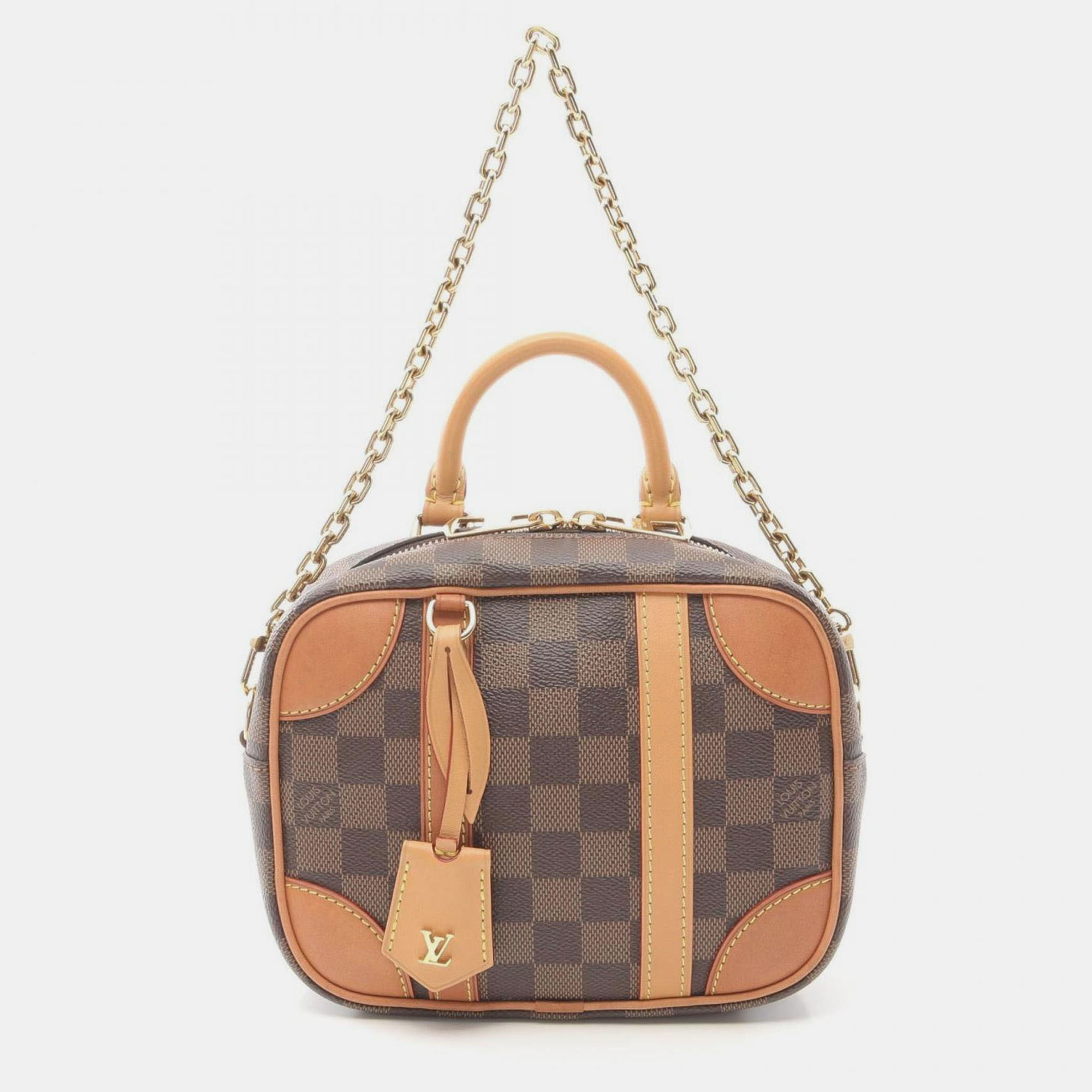 

Louis Vuitton Valisette Souple Bb Handbag Coated Canvas And Leather With Damier Detail Brown
