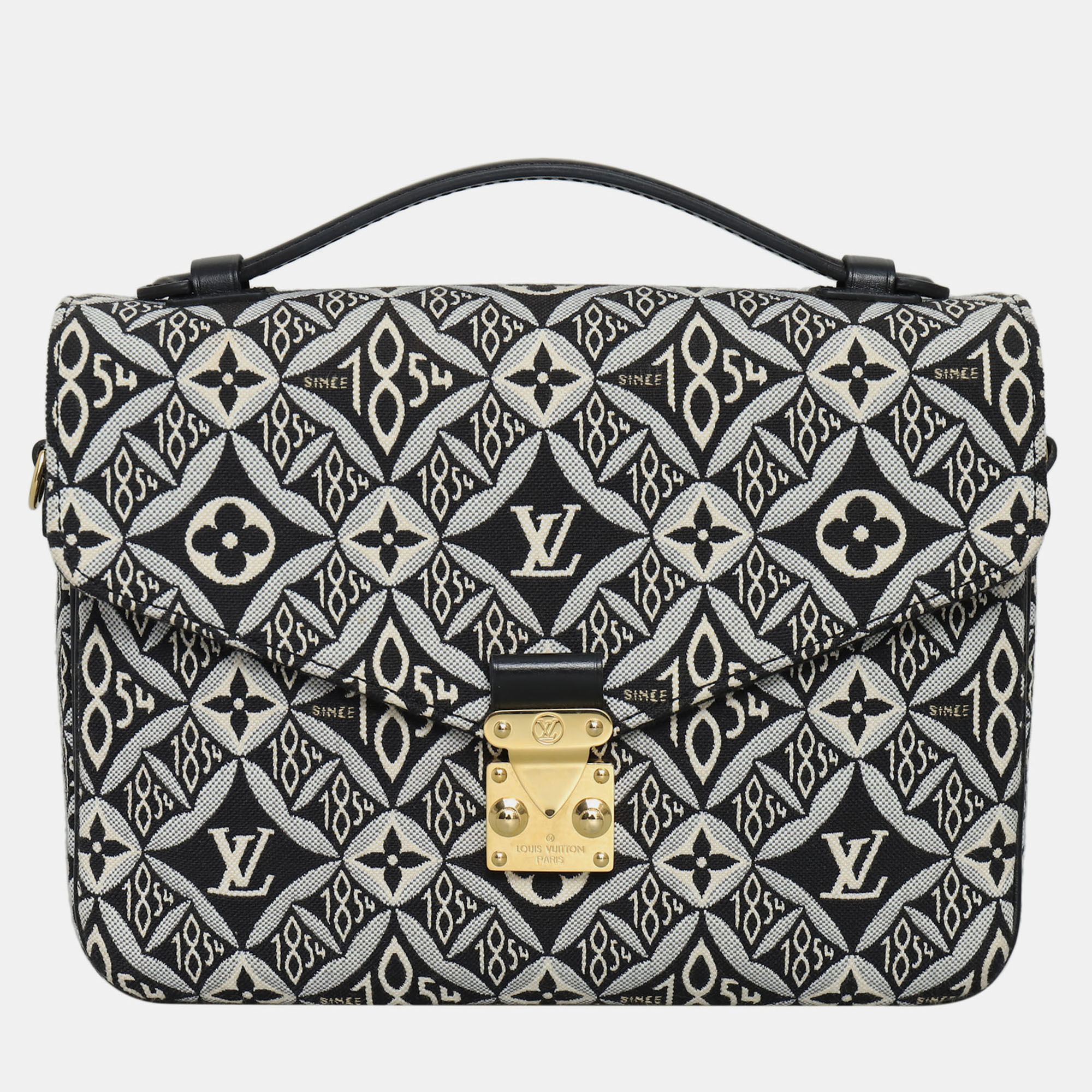 Pre-owned Louis Vuitton Pochette Metis Mm Since 1854 Top Handle Bag In Black