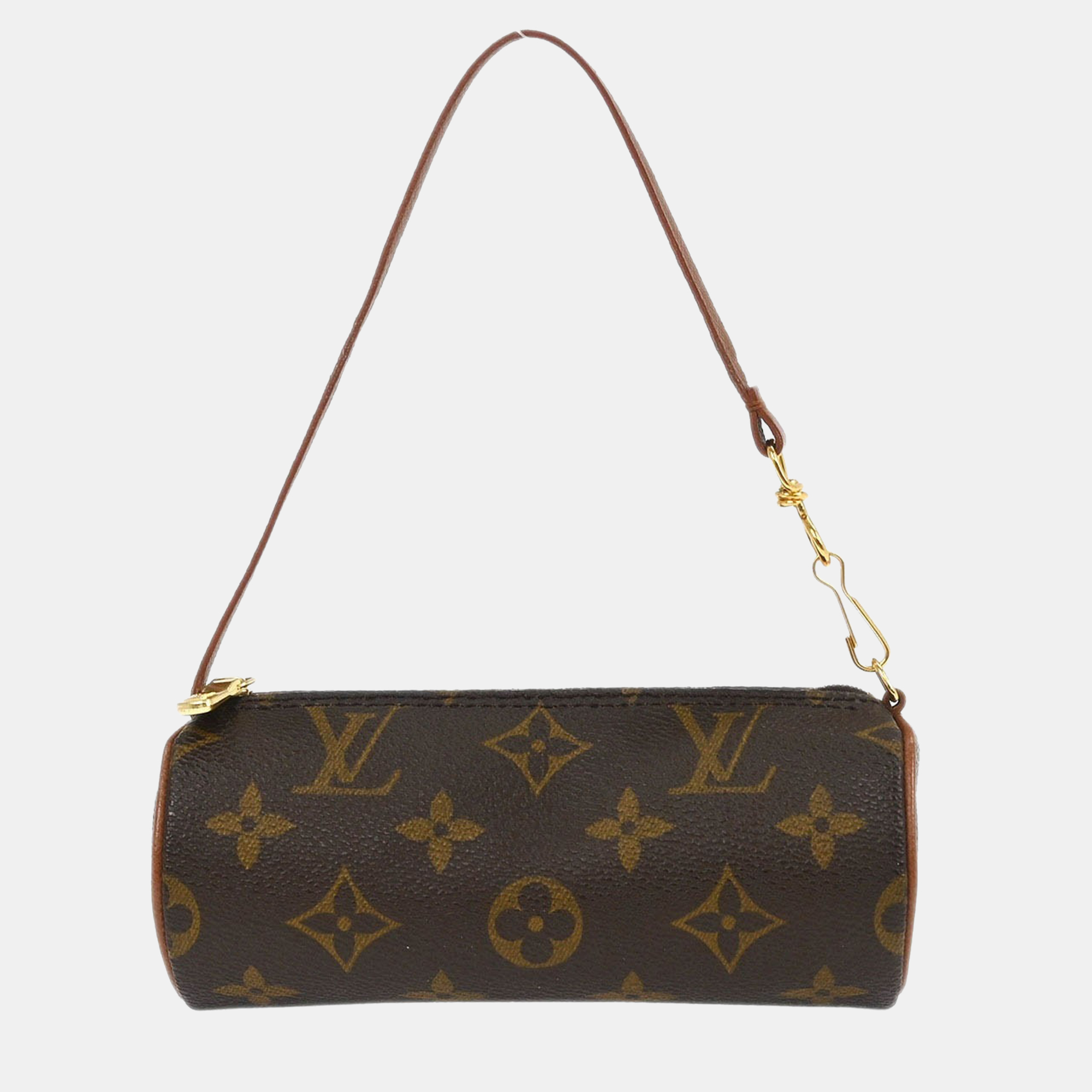 Pre-owned Louis Vuitton Monogram Papillon Attached Pouch Bag In Brown