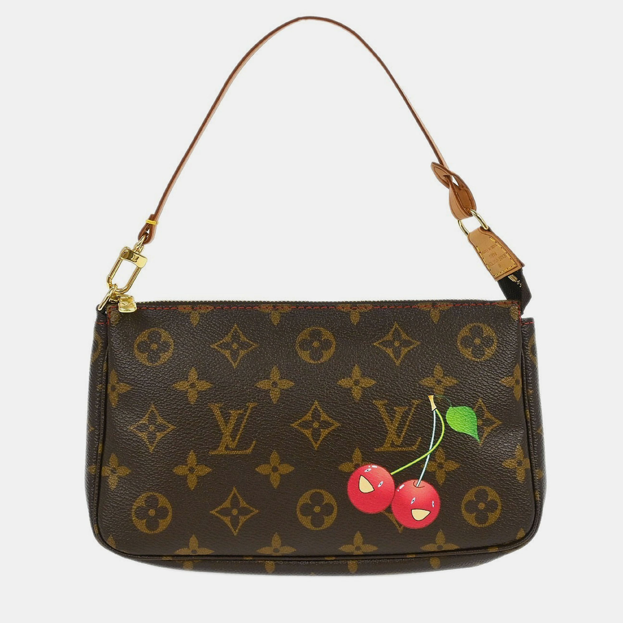 

Louis Vuitton Monogram Cherry Pochette Accessoires Handbag, Brown