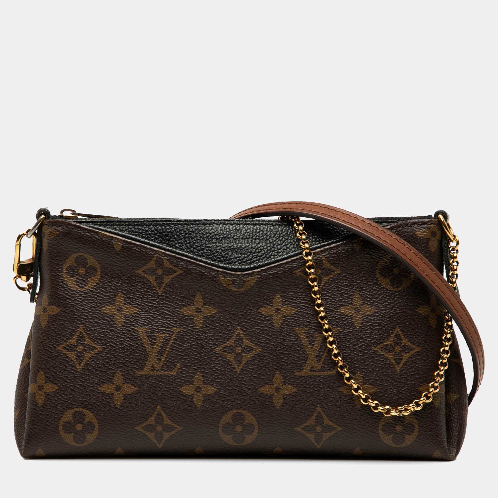 Pre-owned Louis Vuitton Brown Monogram Pallas Clutch