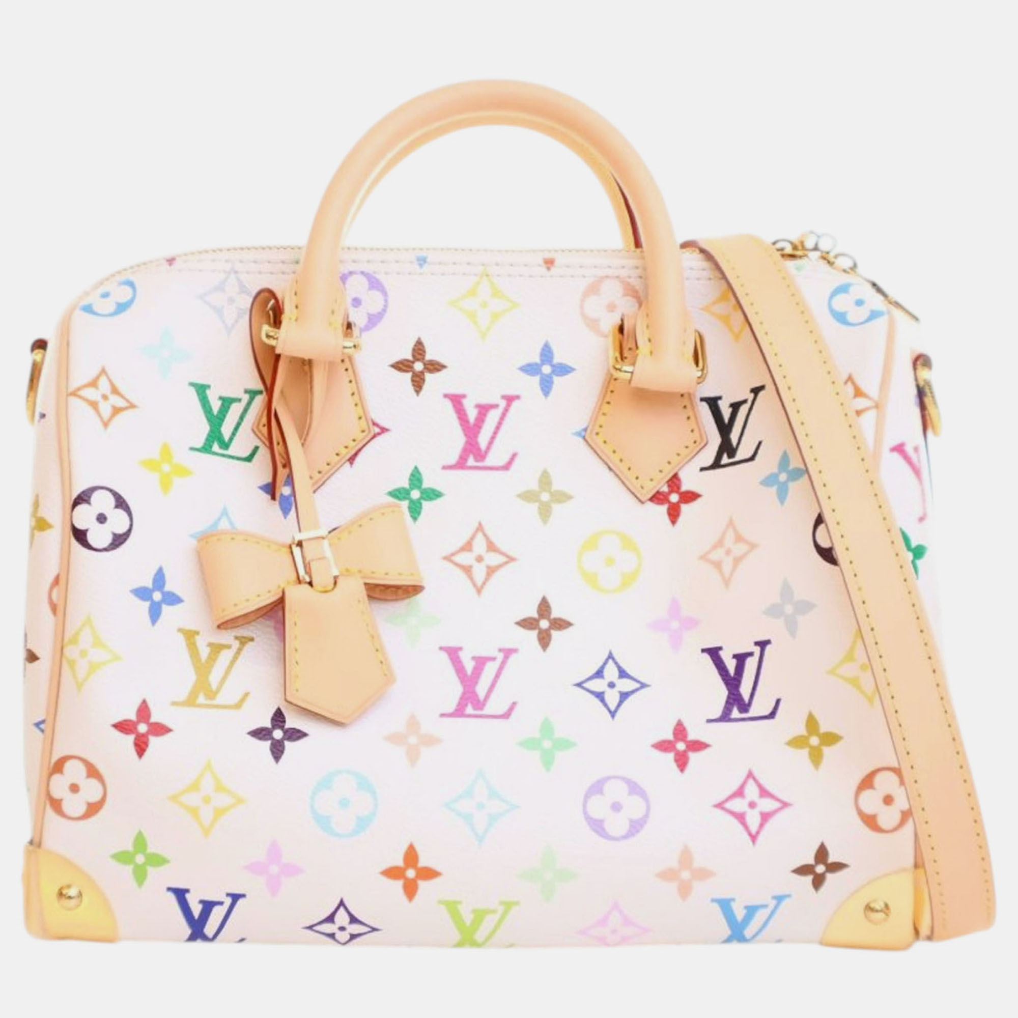 

Louis Vuitton White Takashi Murakami Monogram Multicolore Speedy Bandouliere 25