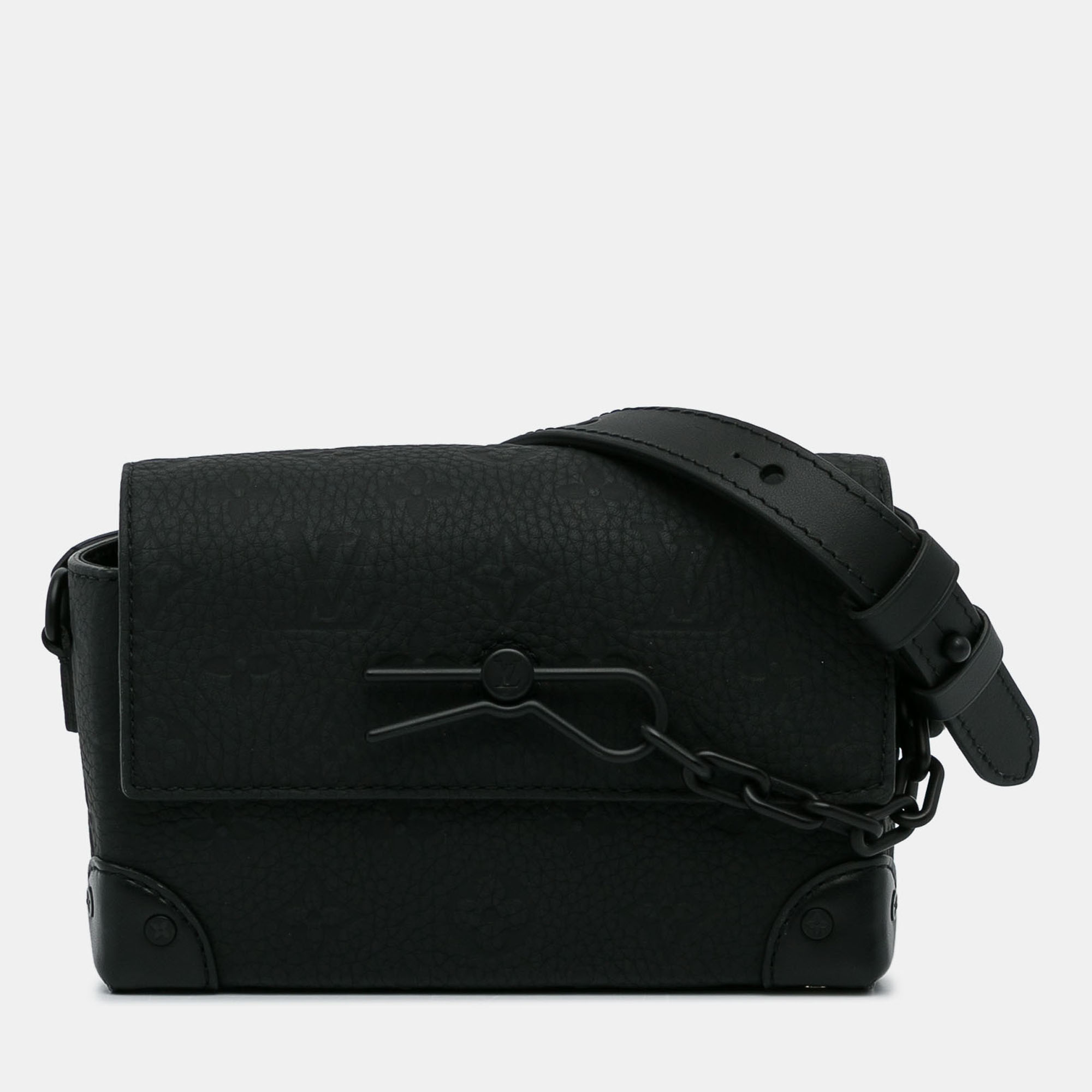 Pre-owned Louis Vuitton Black Monogram Taurillon Steamer Wearable Wallet