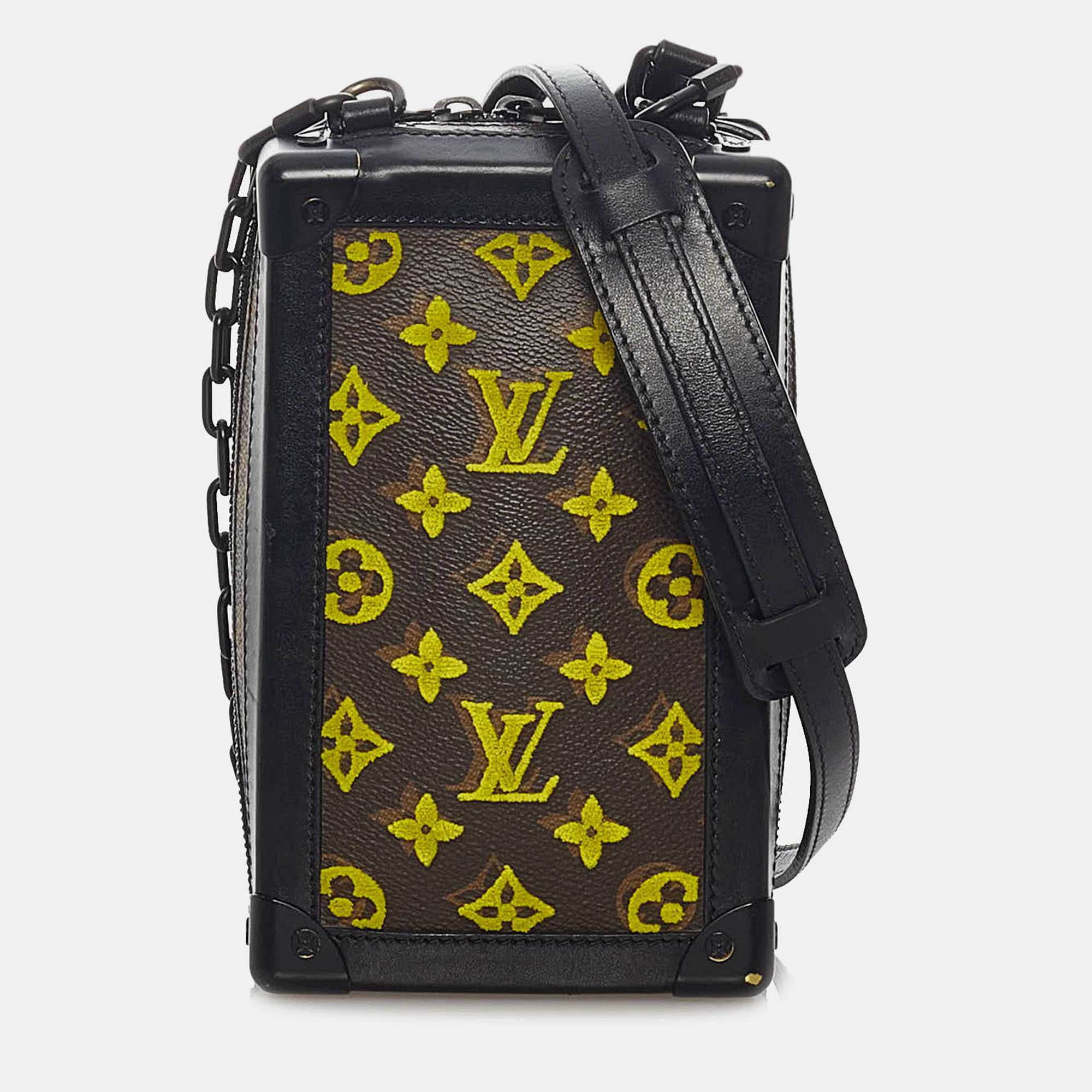 

Louis Vuitton Black/Brown Monogram Tuffetage Vertical Soft Trunk