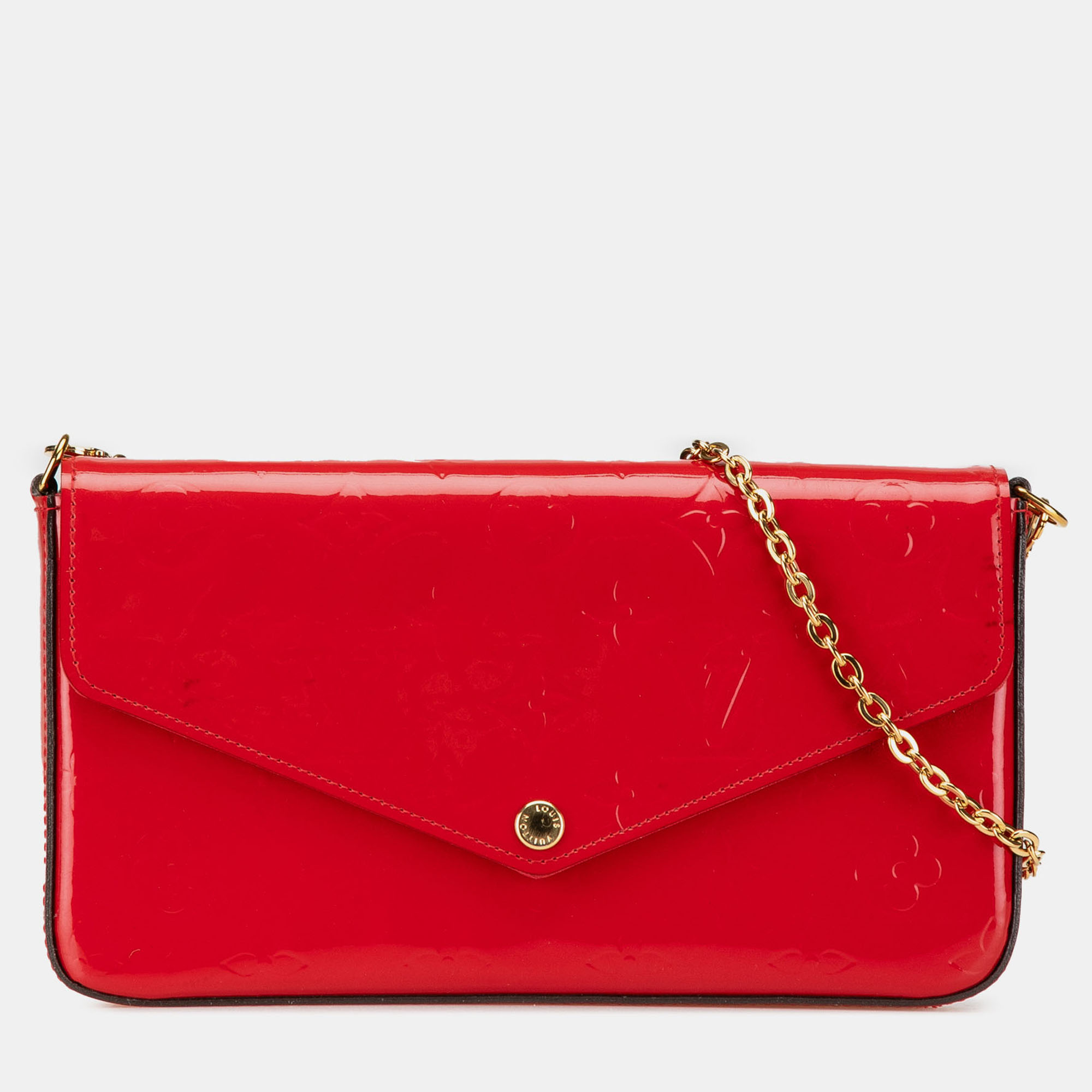 

Louis Vuitton Red Monogram Vernis Pochette Felicie