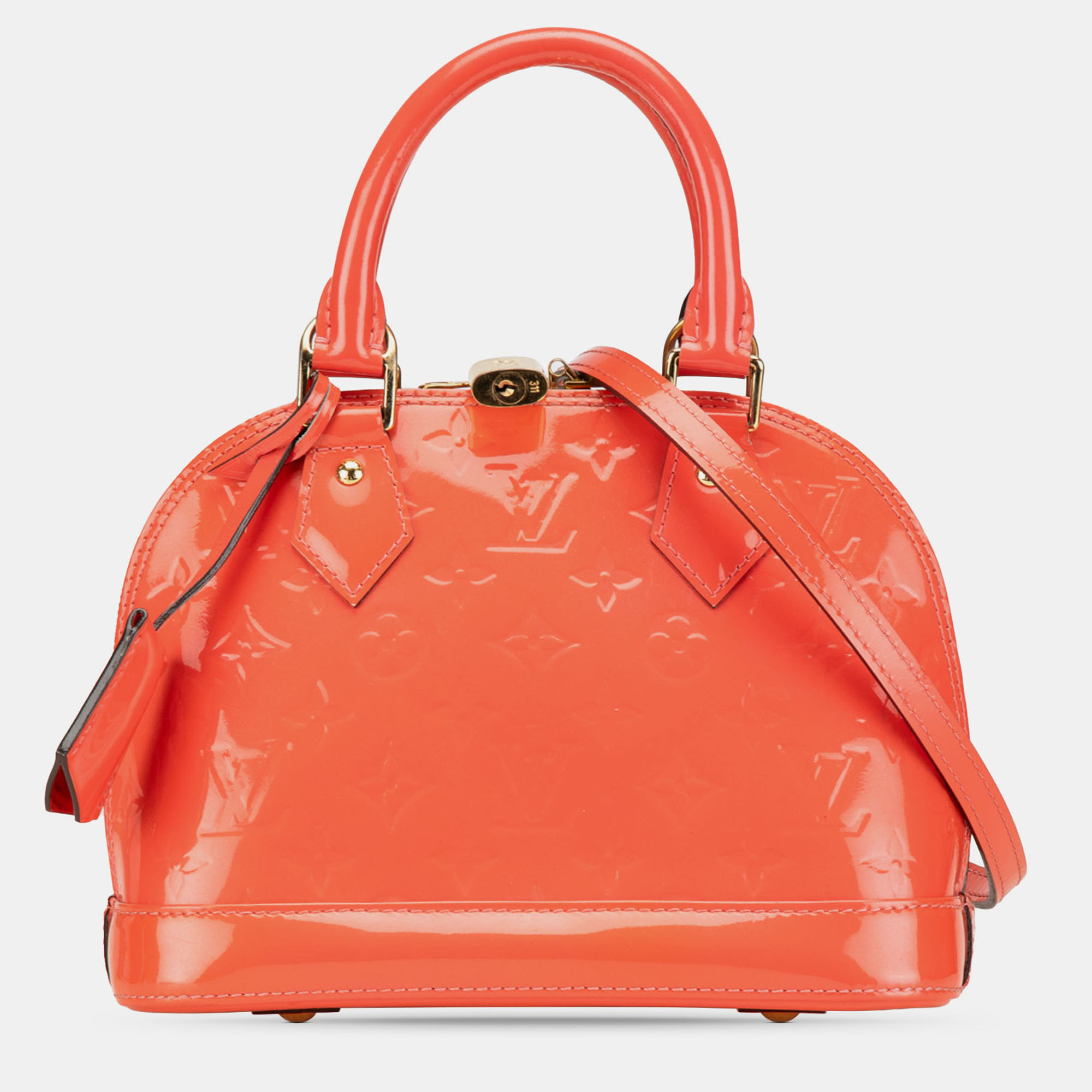 

Louis Vuitton Orange Monogram Vernis Alma BB