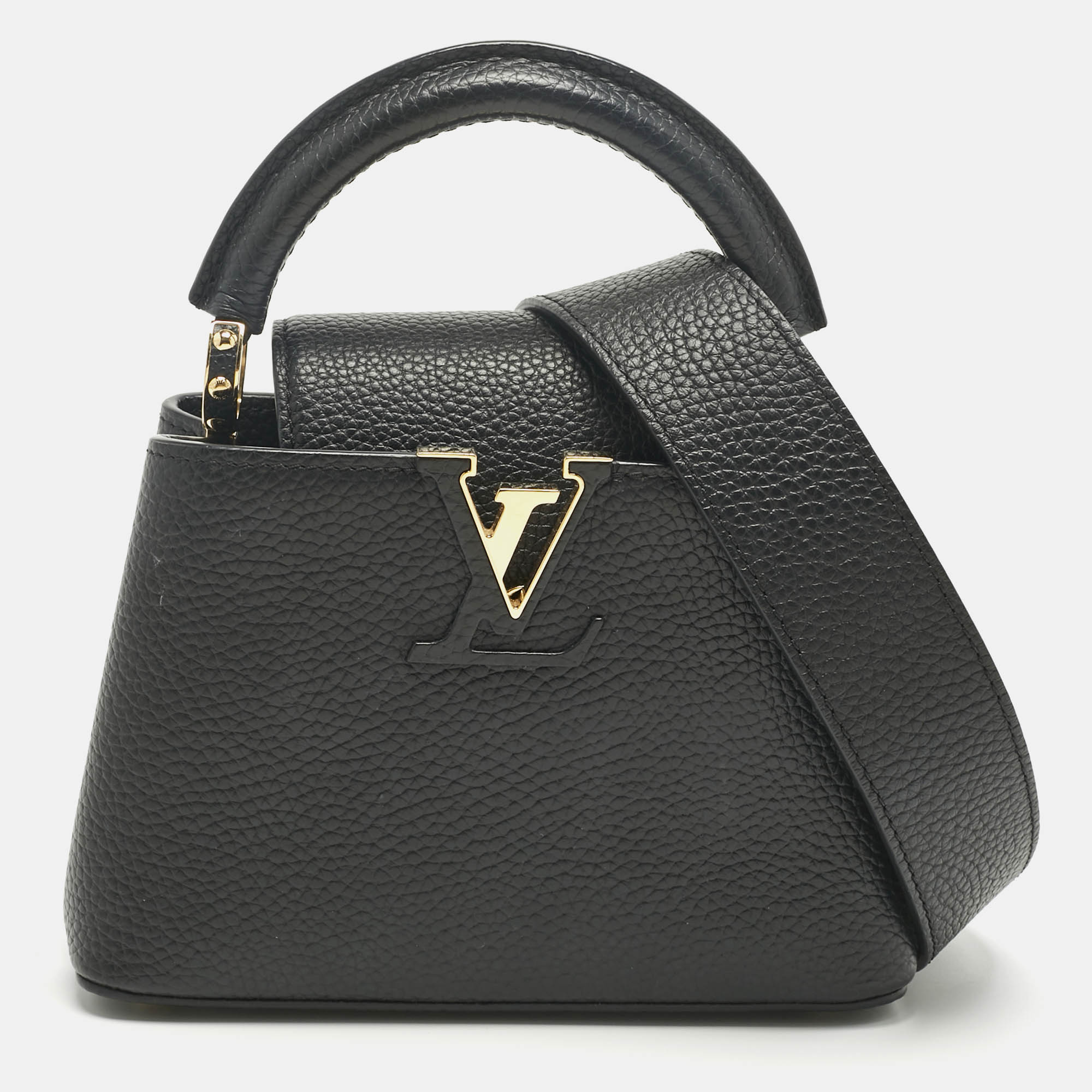 

Louis Vuitton Black Leather Mini Capucines Bag