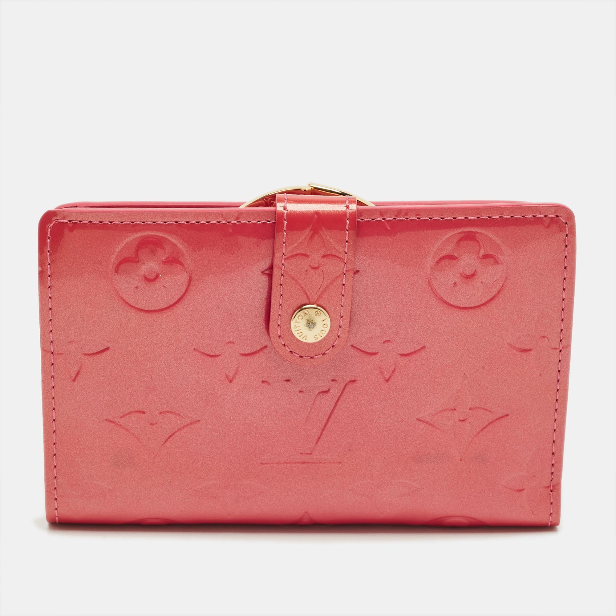 

Louis Vuitton Framboise Monogram Vernis French Purse Wallet, Pink