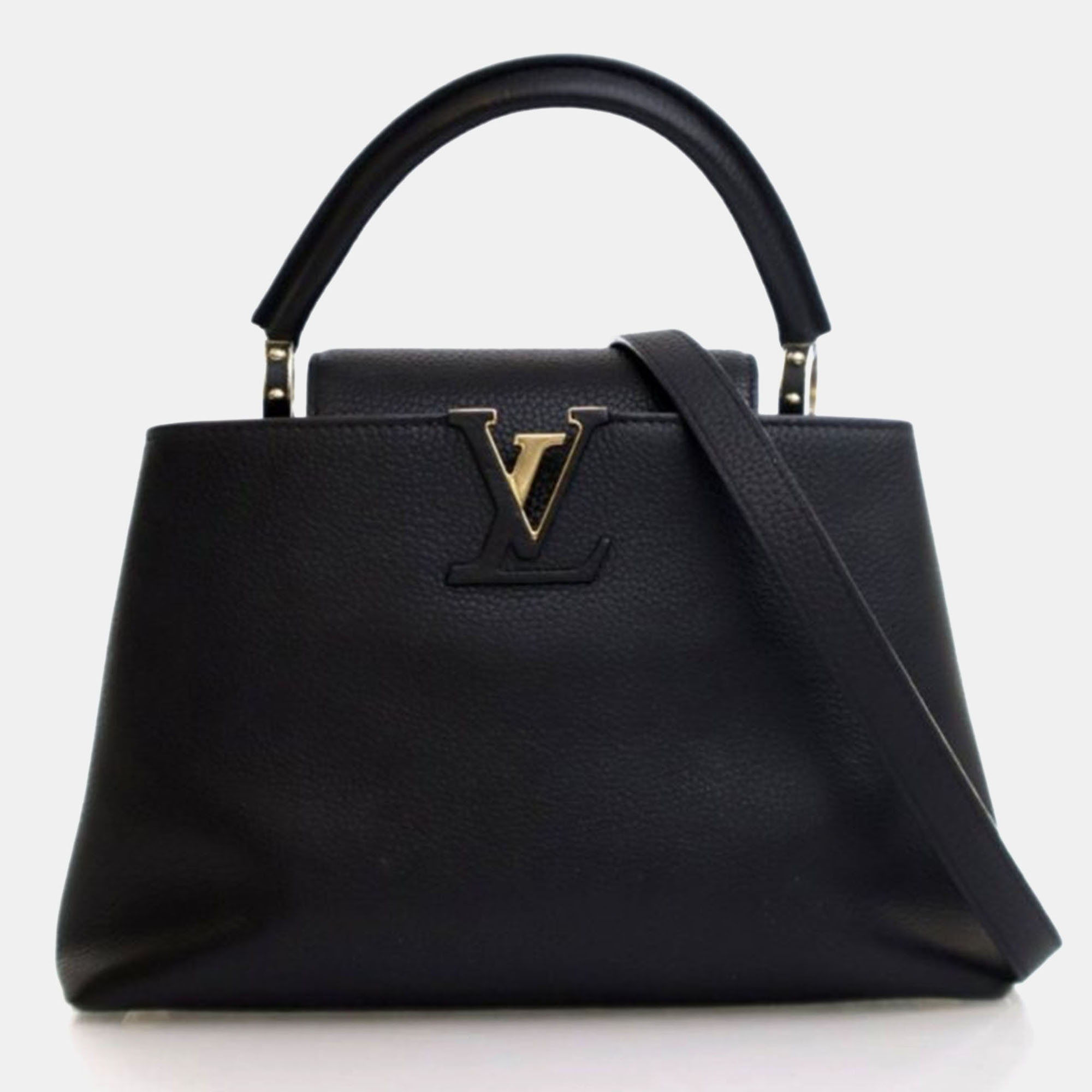 

Louis Vuitton Capucines PM Calfskin Leather Top Handle Bag, Black
