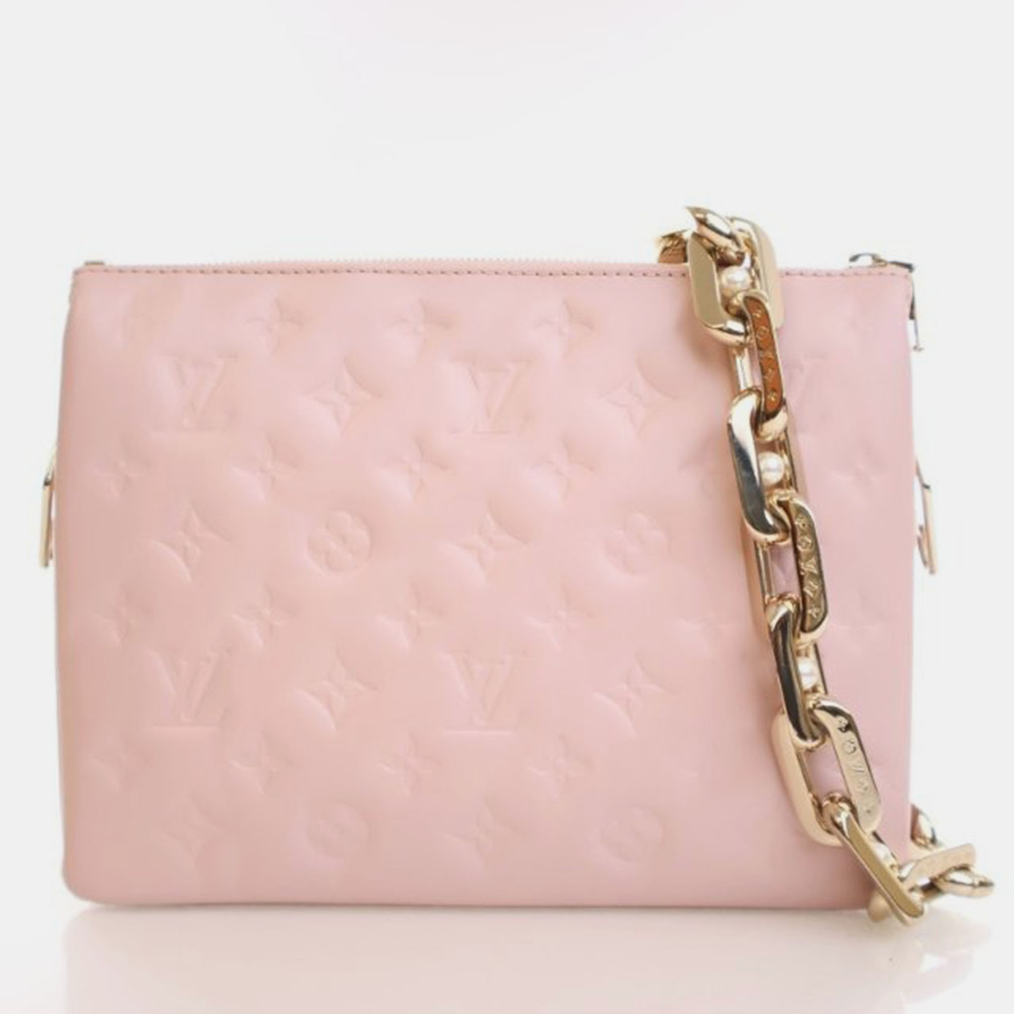 

Louis Vuitton Monogram Embossed Lambskin Coussin PM, Pink