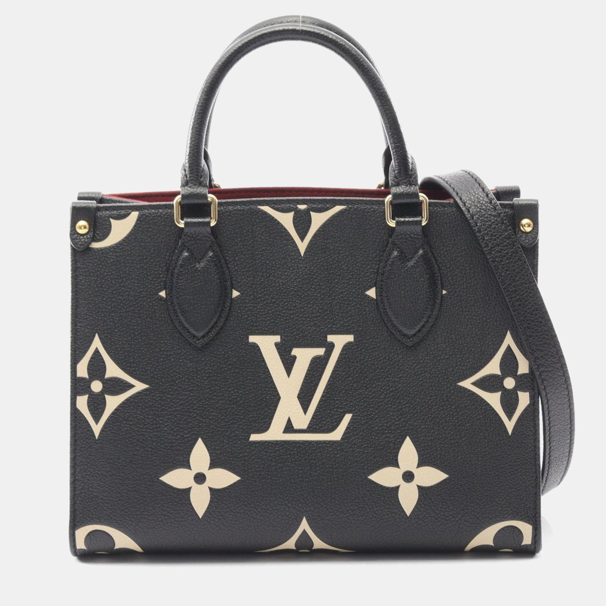 

Louis Vuitton On The Go Pm Two-Tone Handbag In Monogram Empreinte Leather Black/Beige