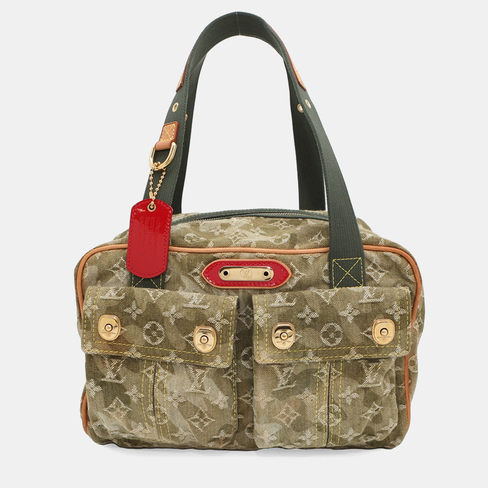 

Louis Vuitton Jasmine Monogrammed Denim Top Handle Bag, Green