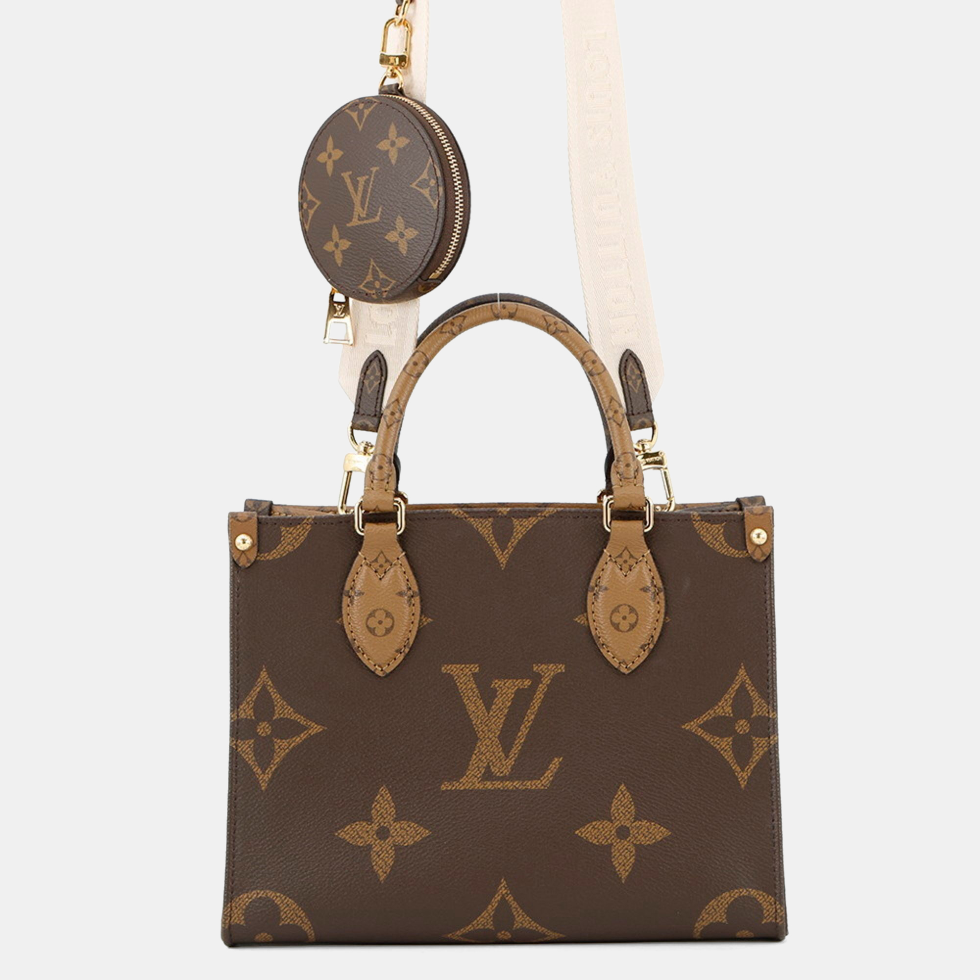 

Louis Vuitton Monogram Reverse Giant On-The-Go Pm Handbag, Brown